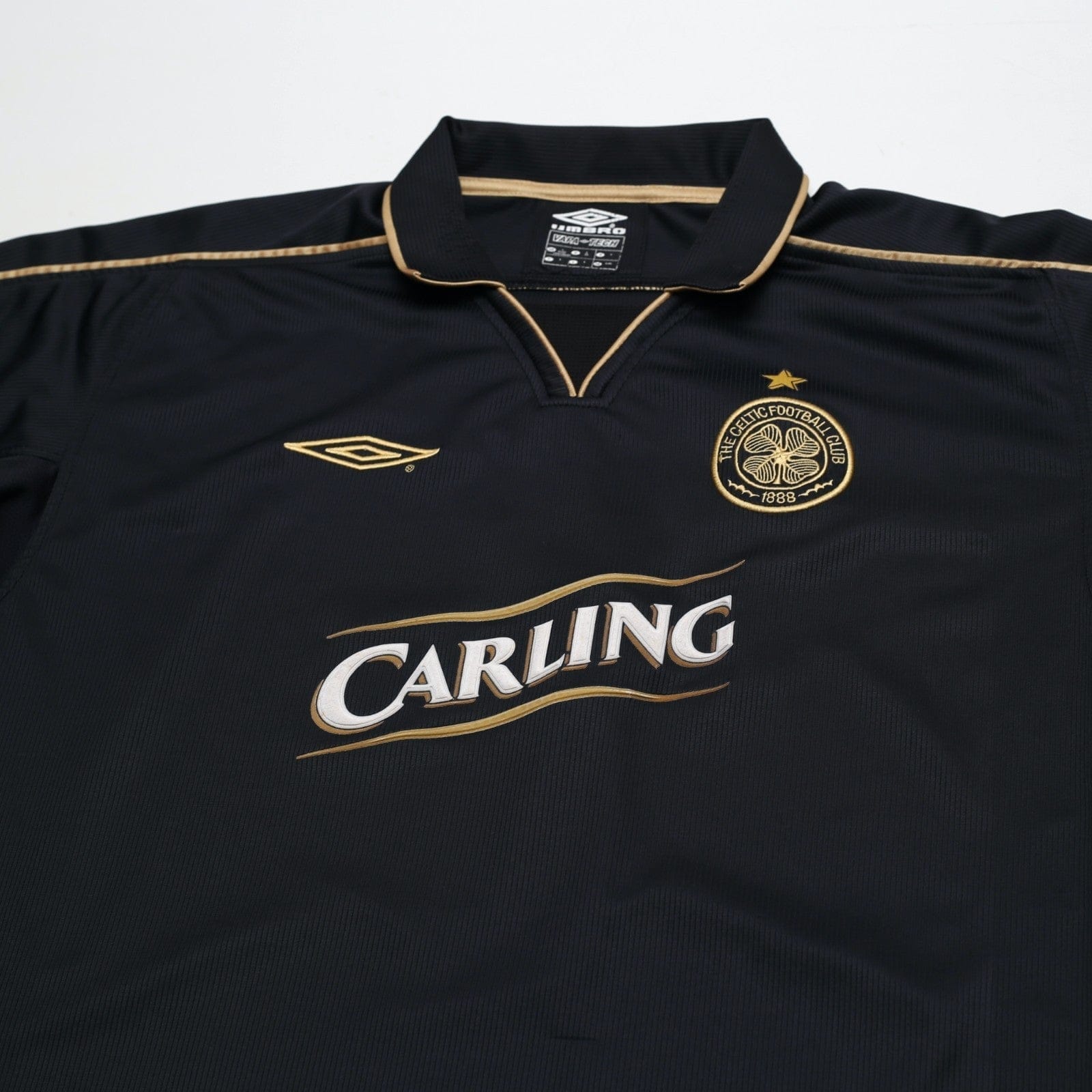 2003/04 Larsson #7 Celtic Vintage Umbro European Away Football Shirt (L)