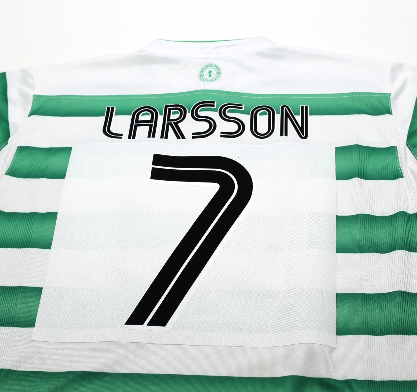 2003/04 LARSSON #7 Celtic Vintage Umbro European Home Football Shirt (L)