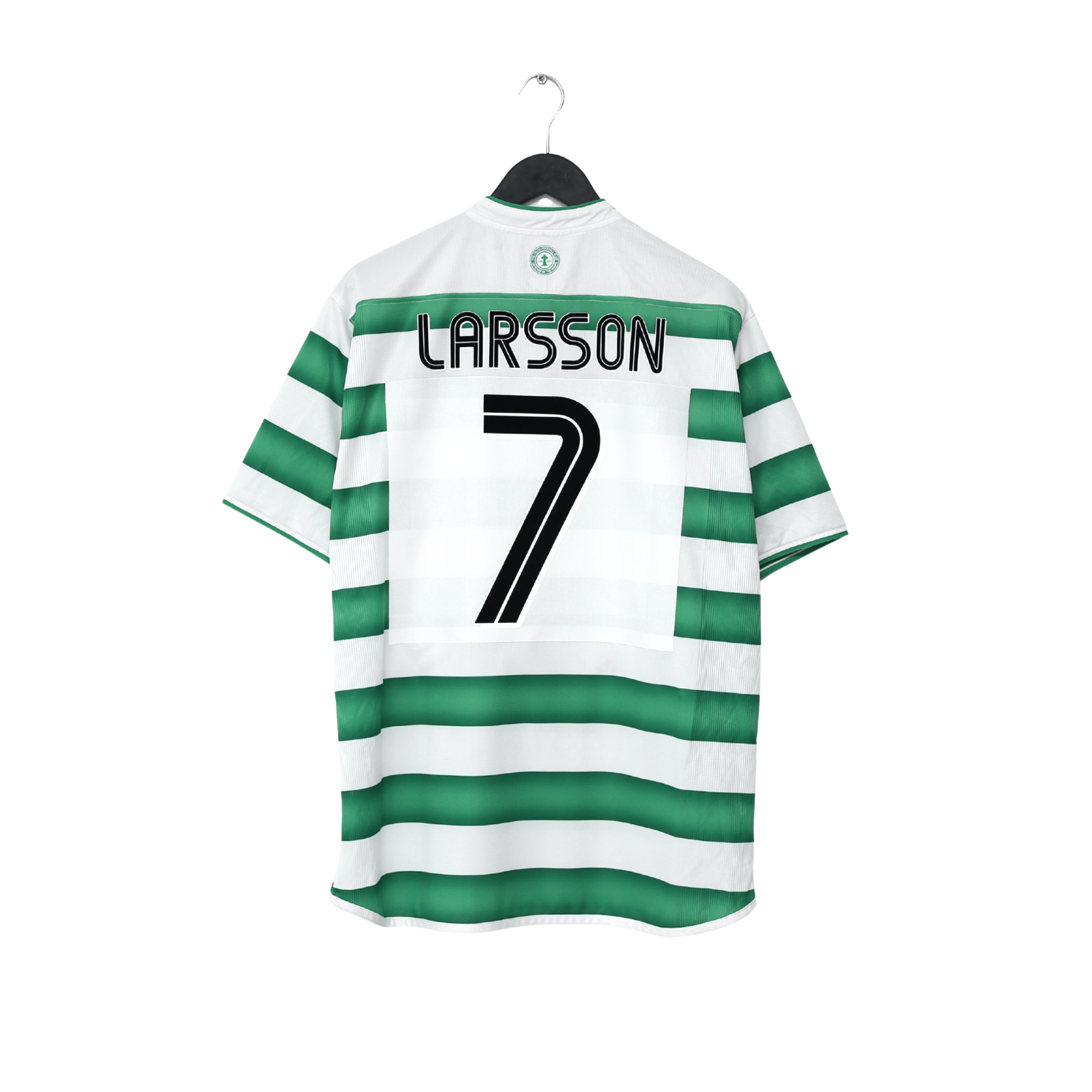 2003/04 LARSSON #7 Celtic Vintage Umbro European Home Football Shirt (L)