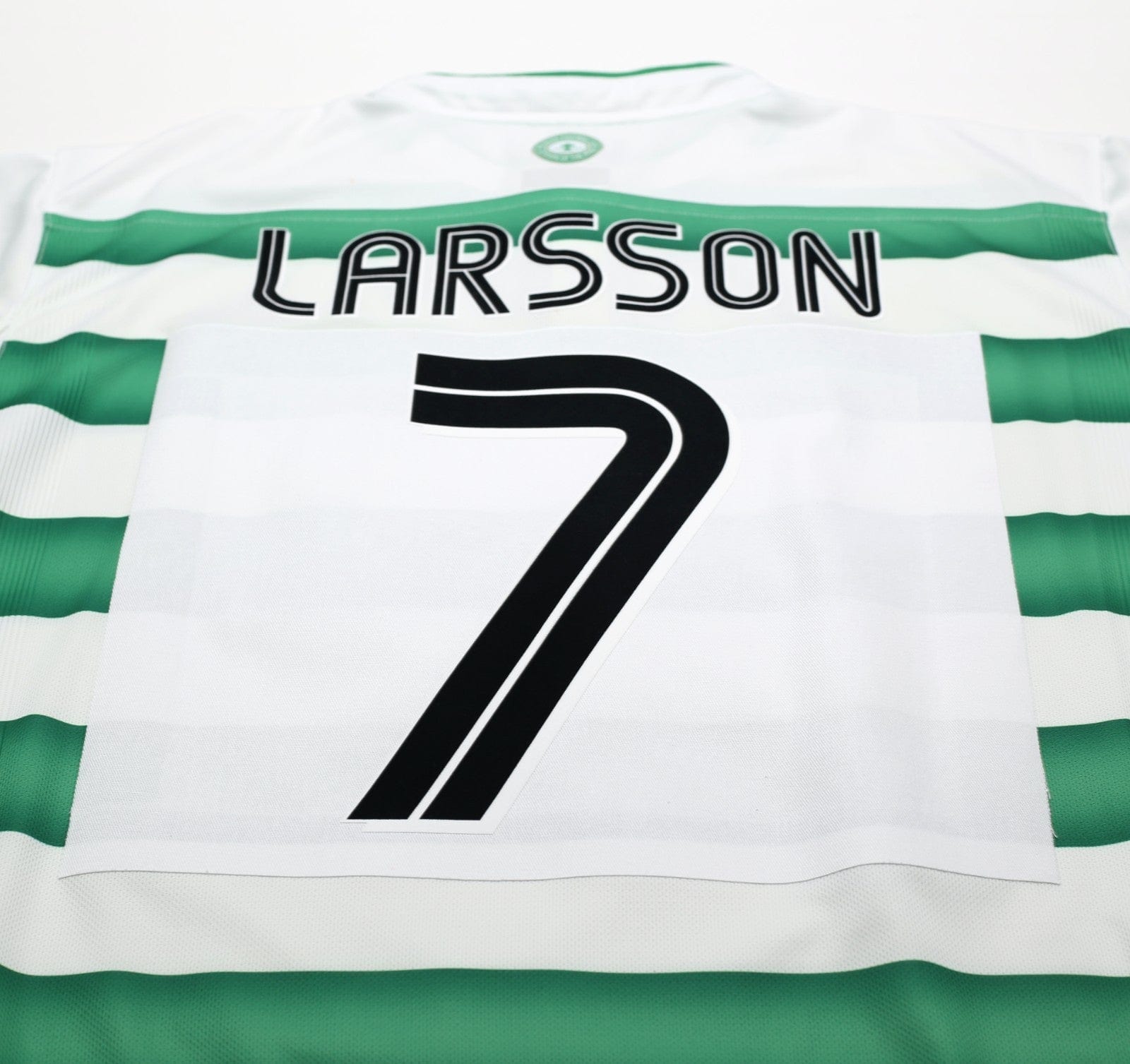 2003/04 LARSSON #7 Celtic Vintage Umbro European Home Football Shirt (L)