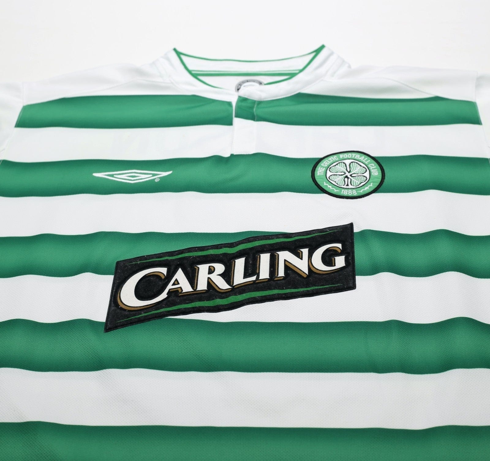 2003/04 LARSSON #7 Celtic Vintage Umbro European Home Football Shirt (L)