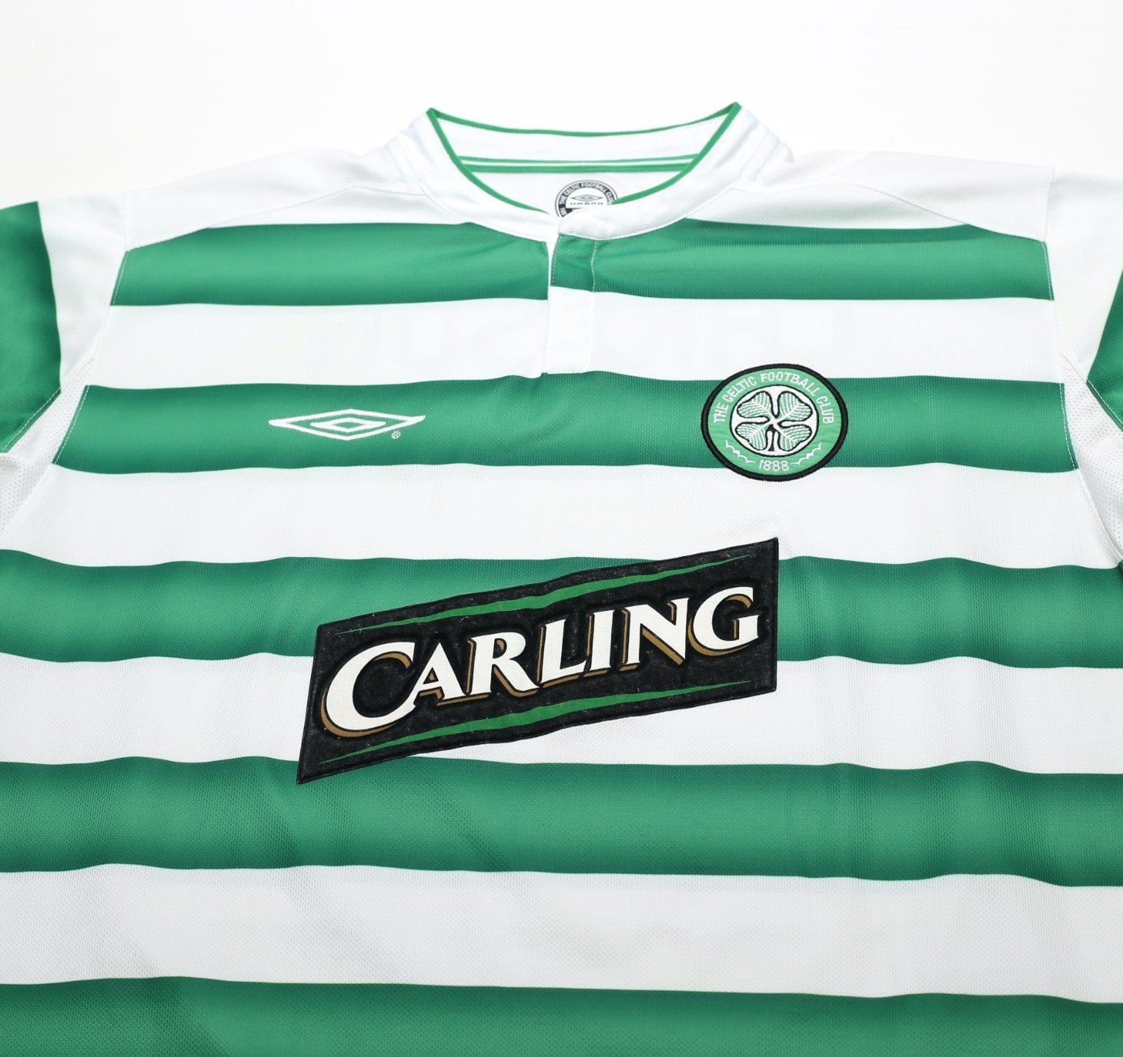 2003/04 LARSSON #7 Celtic Vintage Umbro European Home Football Shirt (L)