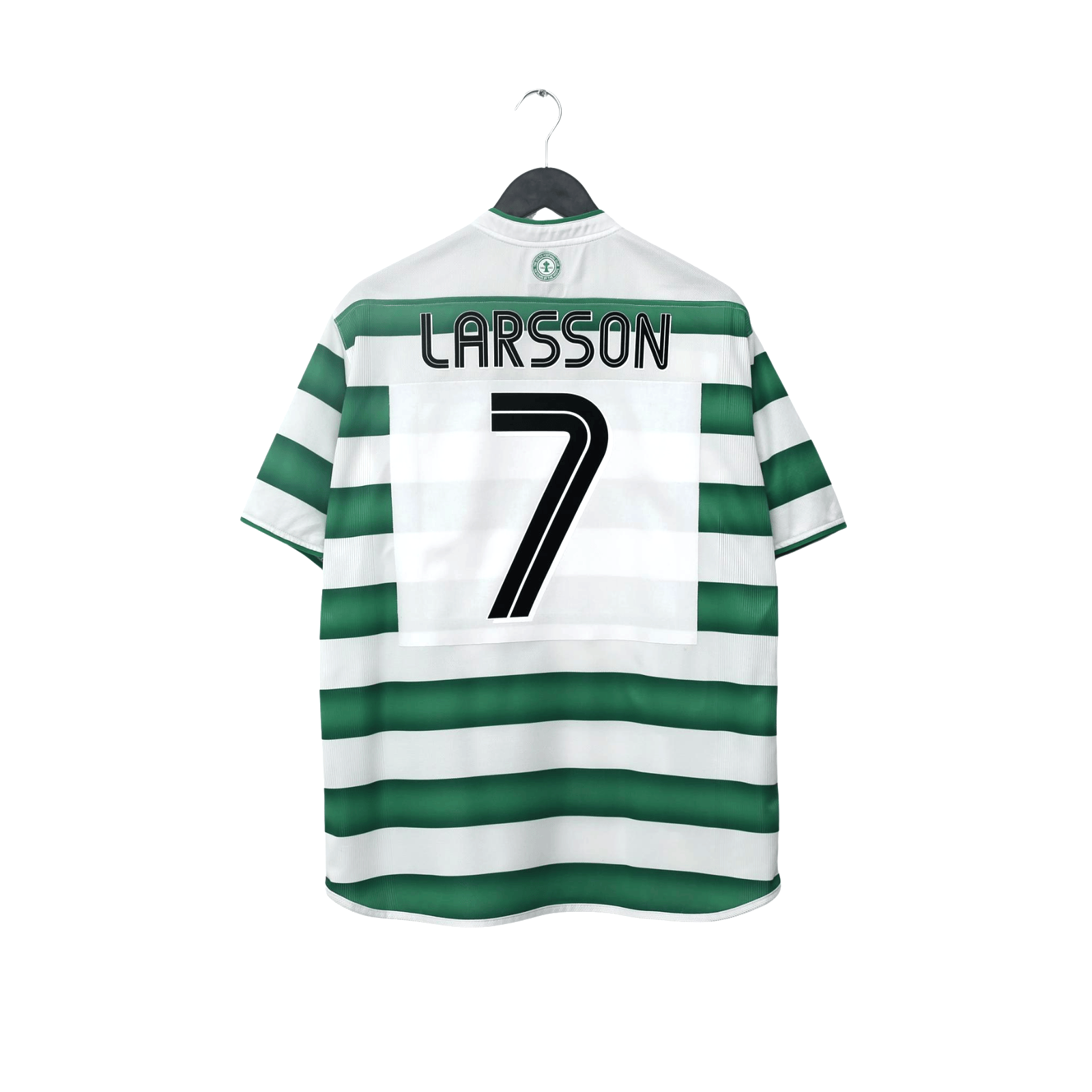 2003/04 Larsson #7 Celtic Vintage Umbro European Home Football Shirt (L)