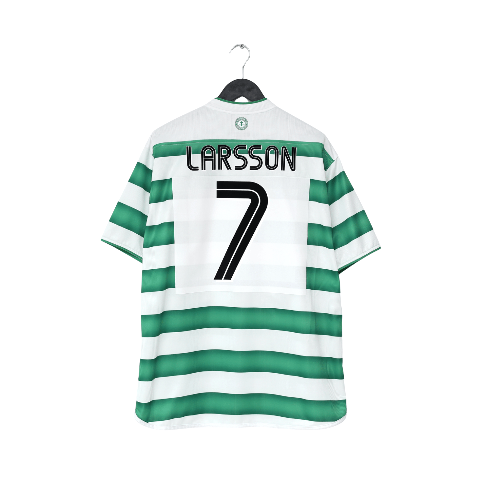 2003/04 LARSSON #7 Celtic Vintage Umbro European Home Football Shirt (XL)