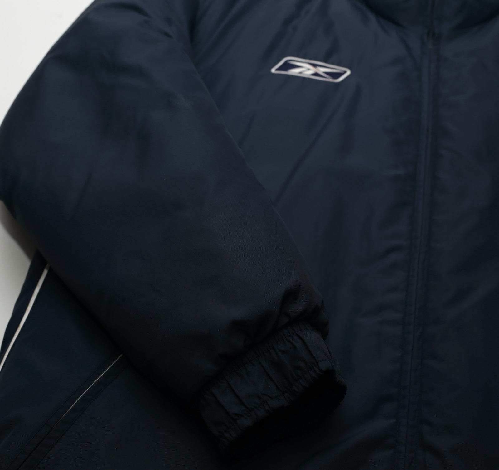 2003/04 MANCHESTER CITY Vintage Reebok Padded Football Bench Coat Jacket (M)