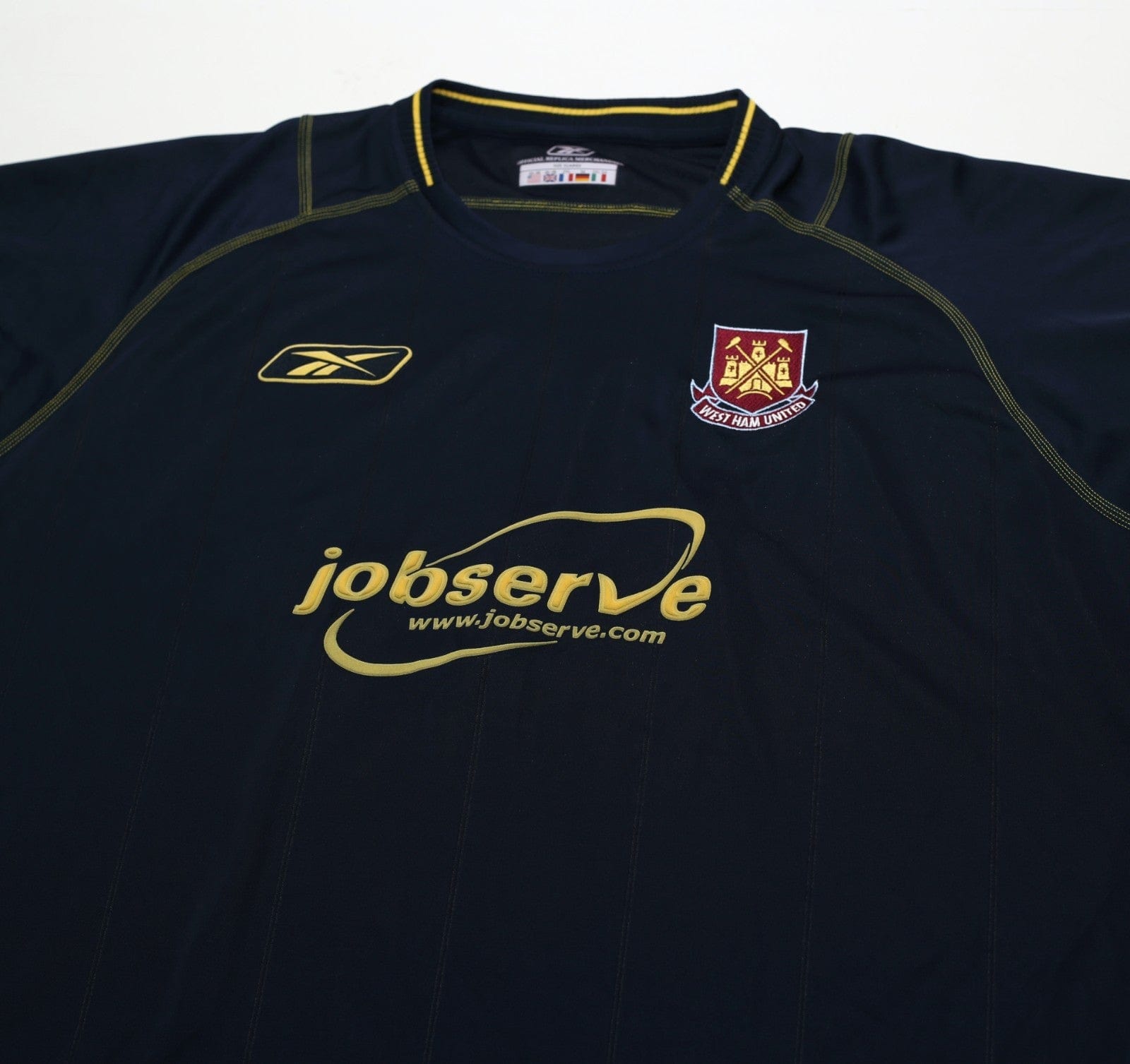 2003/04 WEST HAM UNITED Vintage Reebok Away Football Shirt (XL)