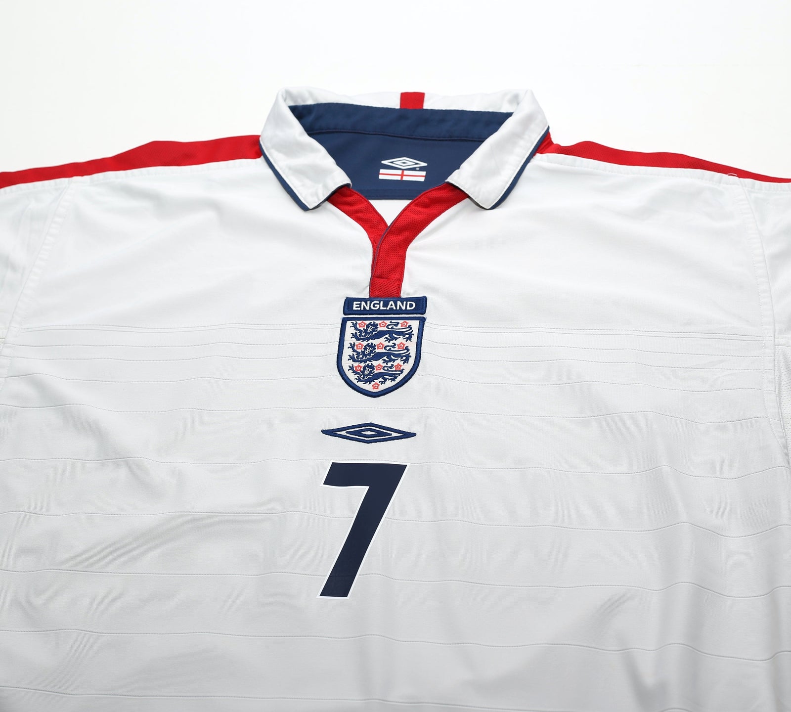 2003/05 BECKHAM #7 England Vintage Umbro Home Football Shirt (XL)