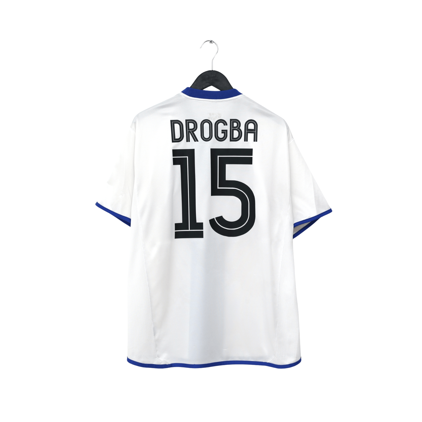 2003/05 Drogba #15 Chelsea Vintage Umbro UCL Away Football Shirt (L)