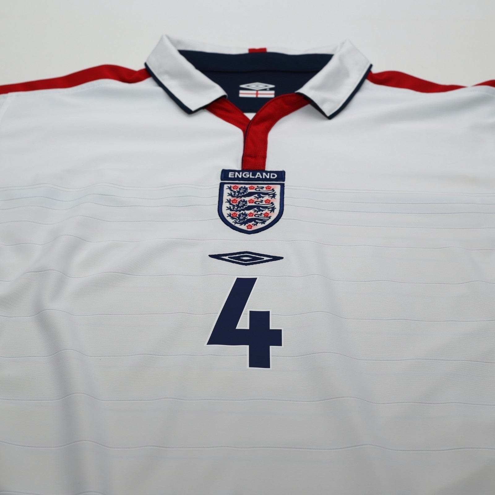 2003/05 Gerrard #4 England Vintage Umbro Home Football Shirt (L) EURO 2004