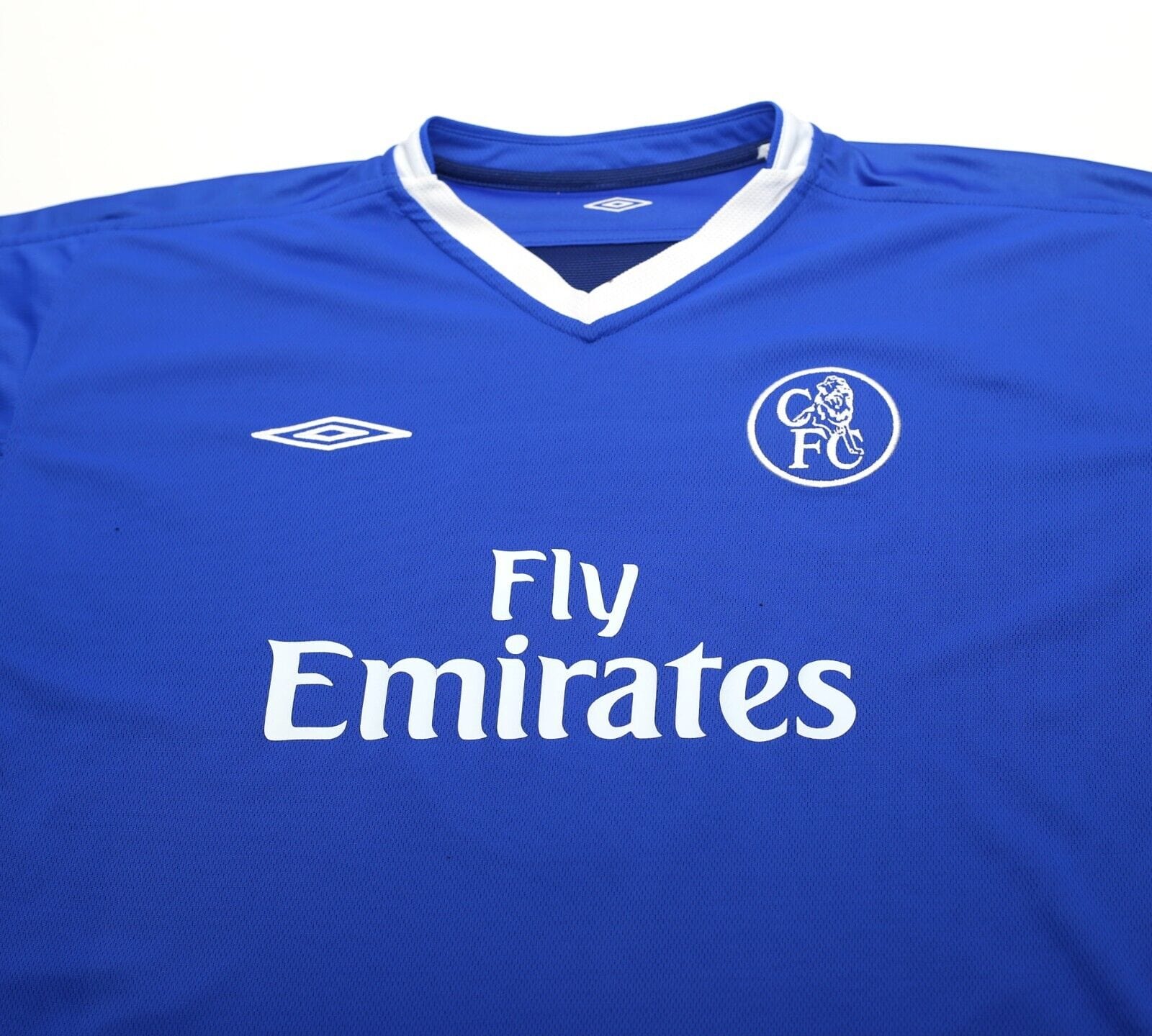 2003/05 LAMPARD #8 Chelsea Vintage Umbro UCL Home Football Shirt Jersey (XL)