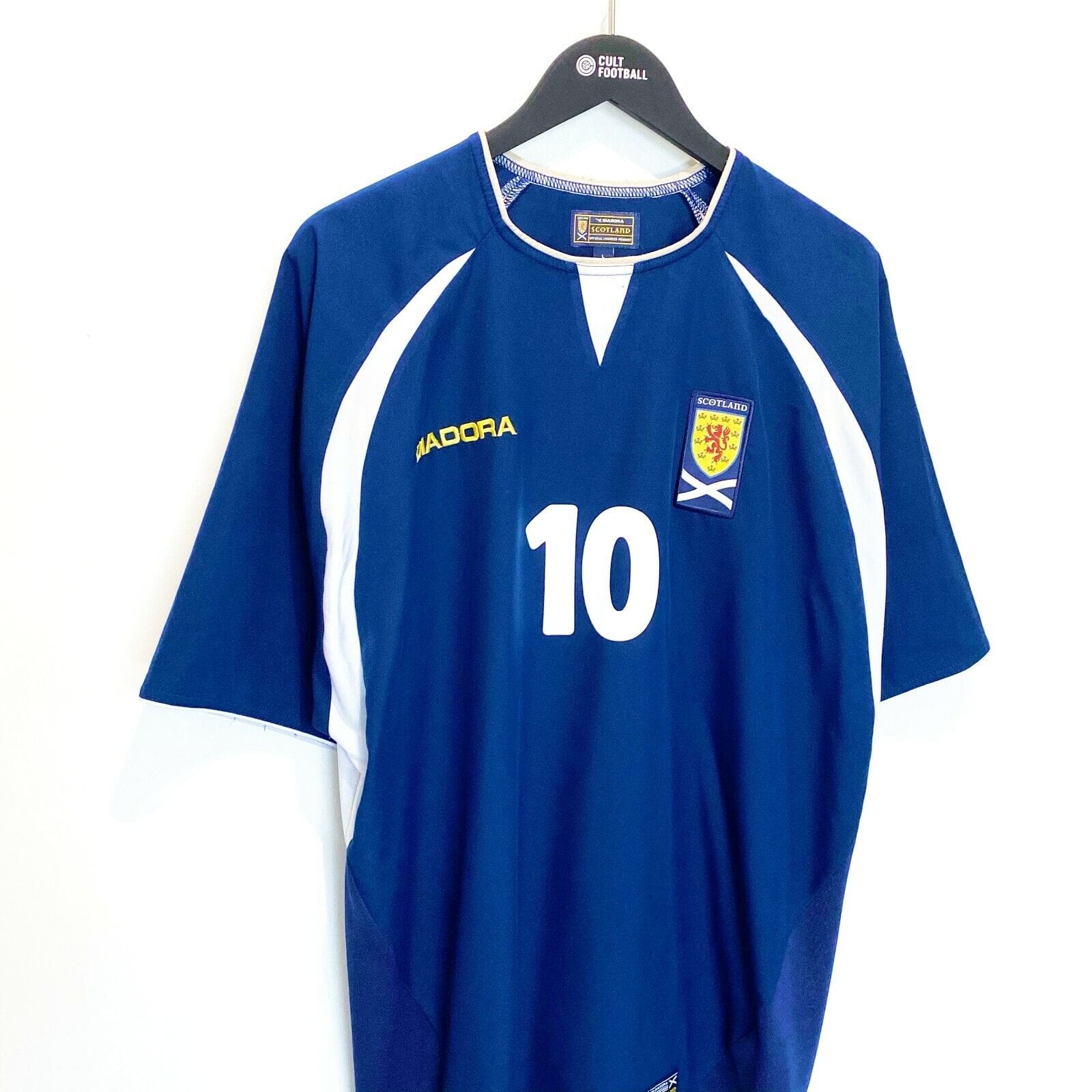 2003/05 McFADDEN #10 Scotland Vintage Diadora Home Football Shirt (L) Everton