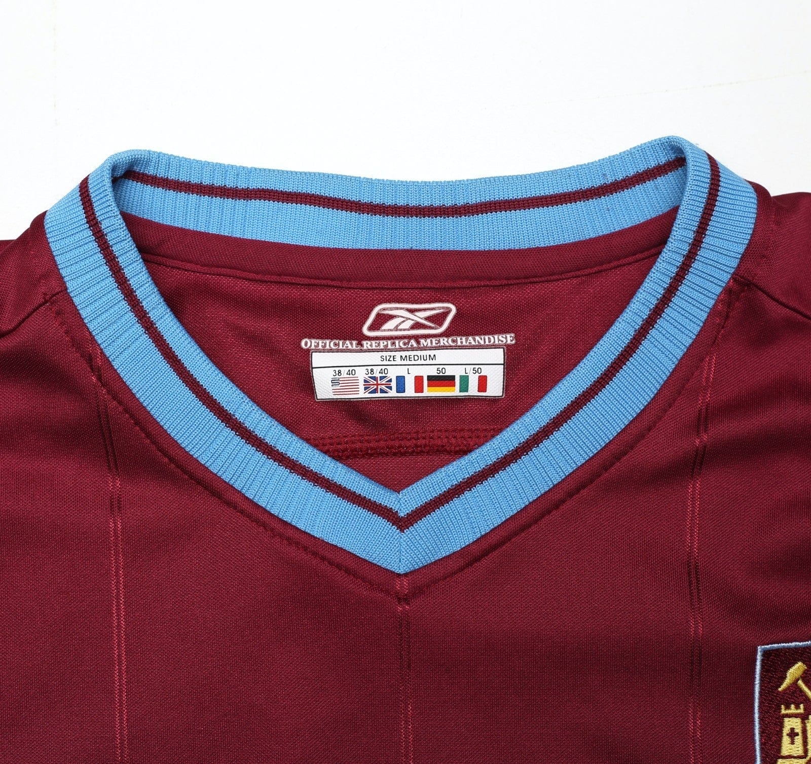 2003/05 WEST HAM UNITED Vintage Reebok Home Football Shirt (M)
