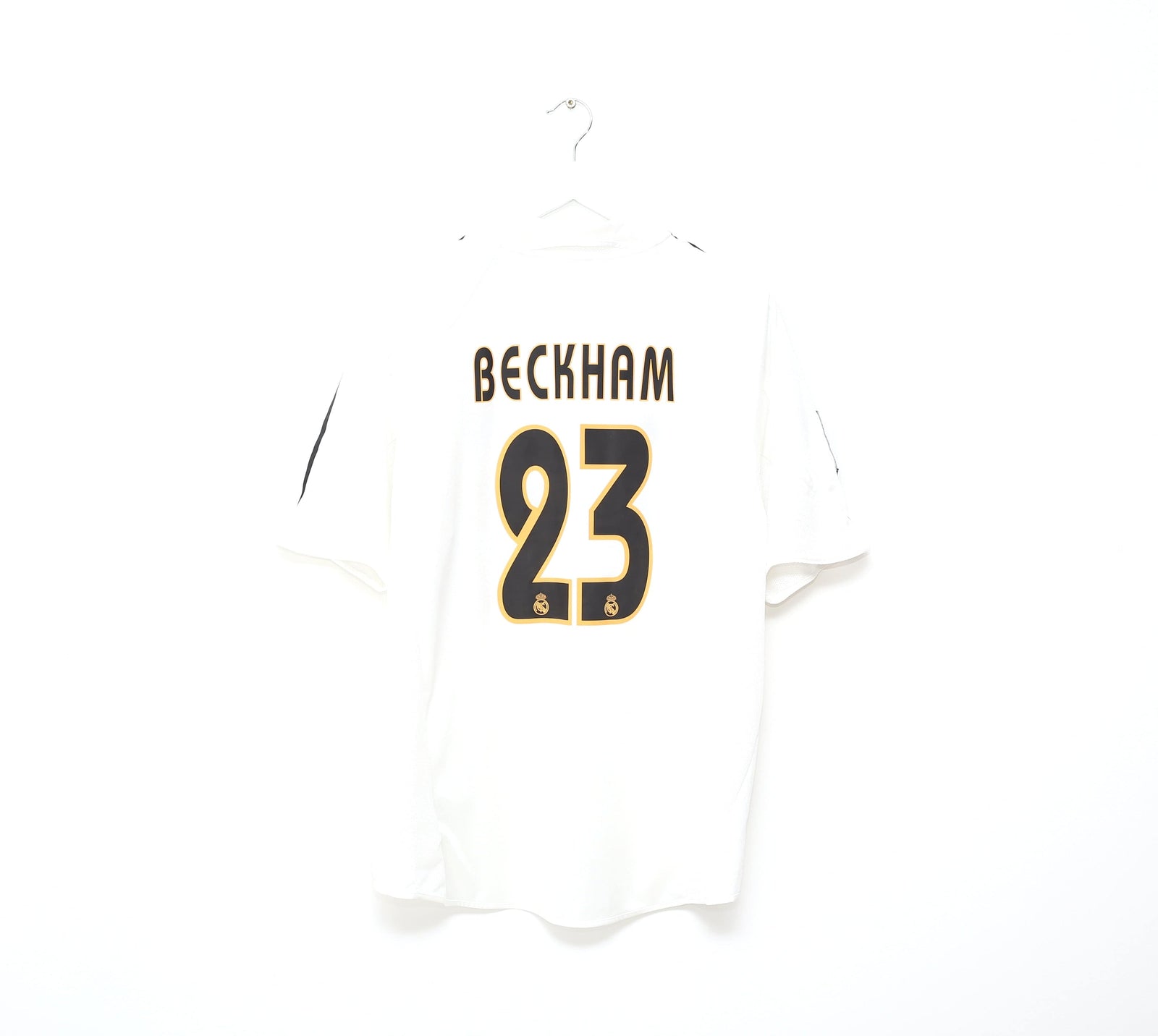 2004/05 BECKHAM #23 Real Madrid Vintage adidas Home Football Shirt (L)