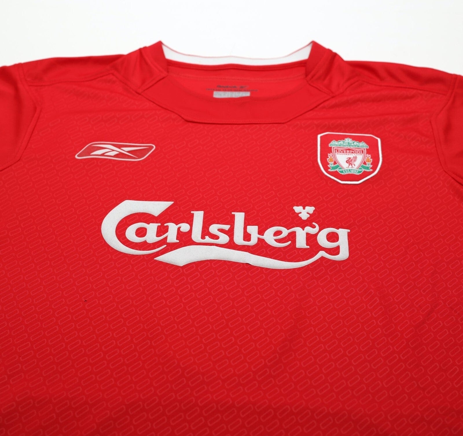 2004/05 GERRARD #8 Liverpool Vintage Reebok European Home Football Shirt (L)