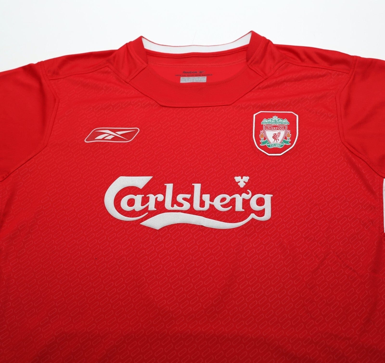 2004/05 GERRARD #8 Liverpool Vintage Reebok European Home Football Shirt (L)