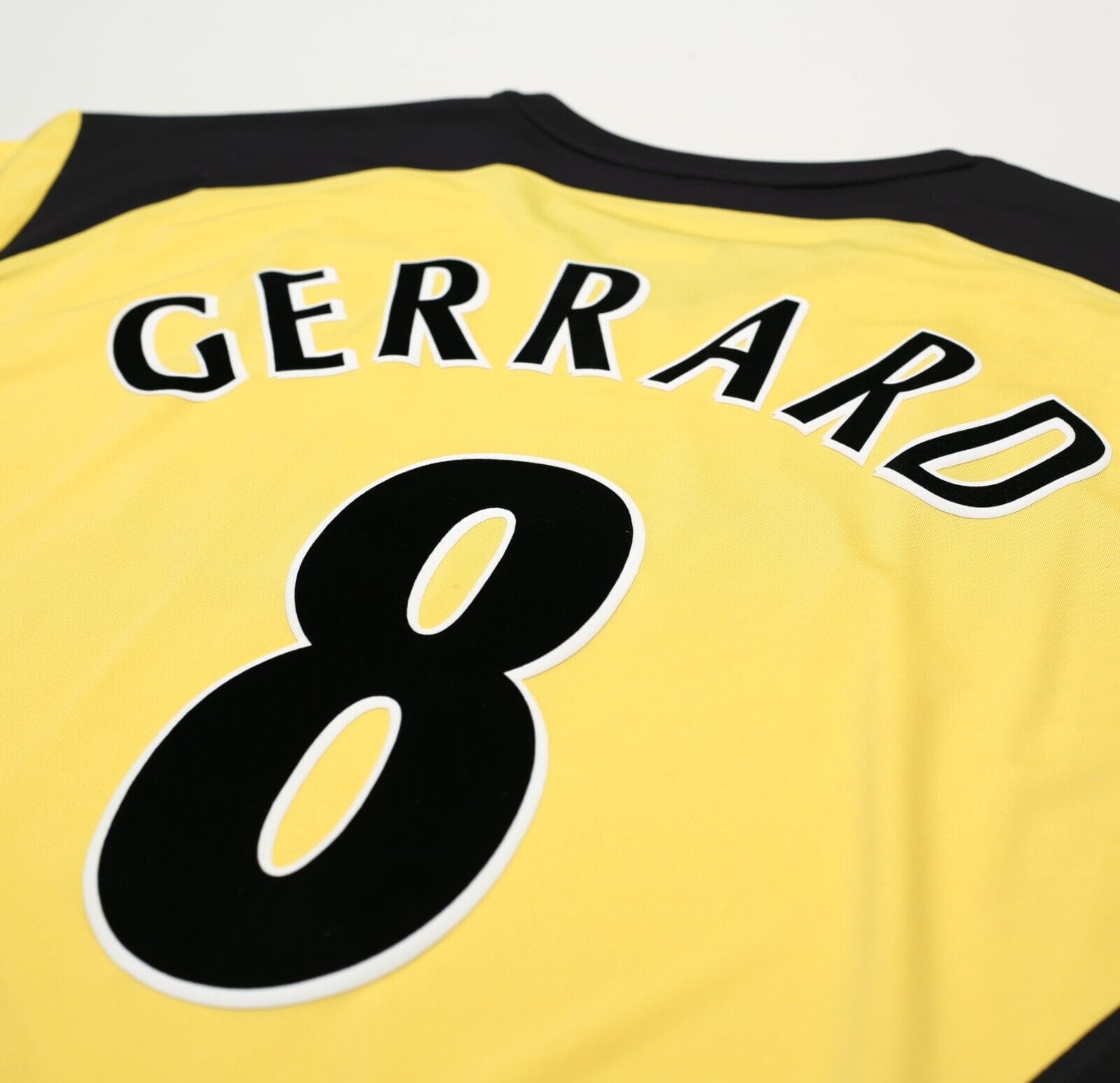 2004/05 GERRARD #8 Liverpool Vintage Reebok UCL Away Football Shirt Jersey (L)