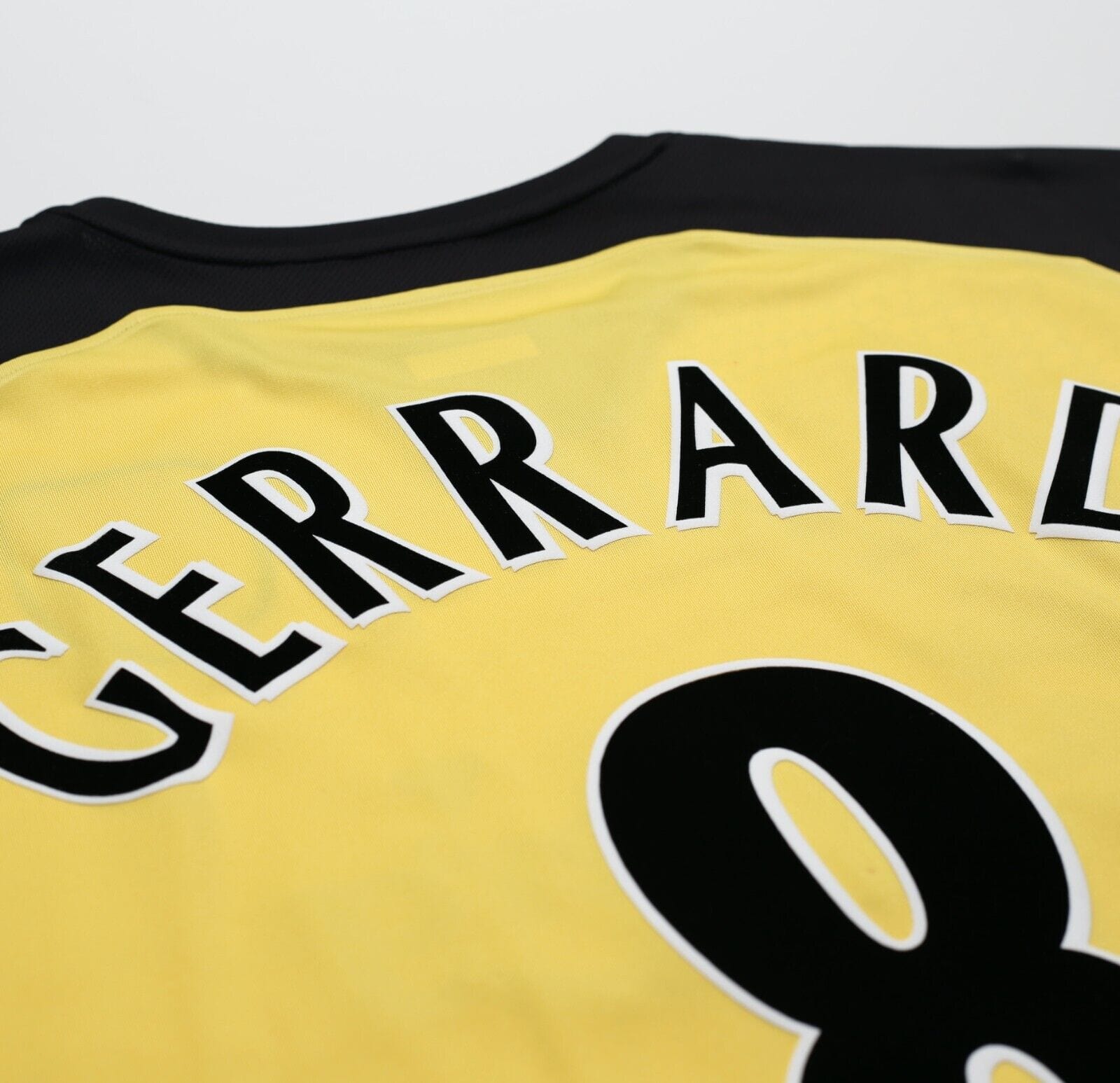 2004/05 GERRARD #8 Liverpool Vintage Reebok UCL Away Football Shirt Jersey (L)