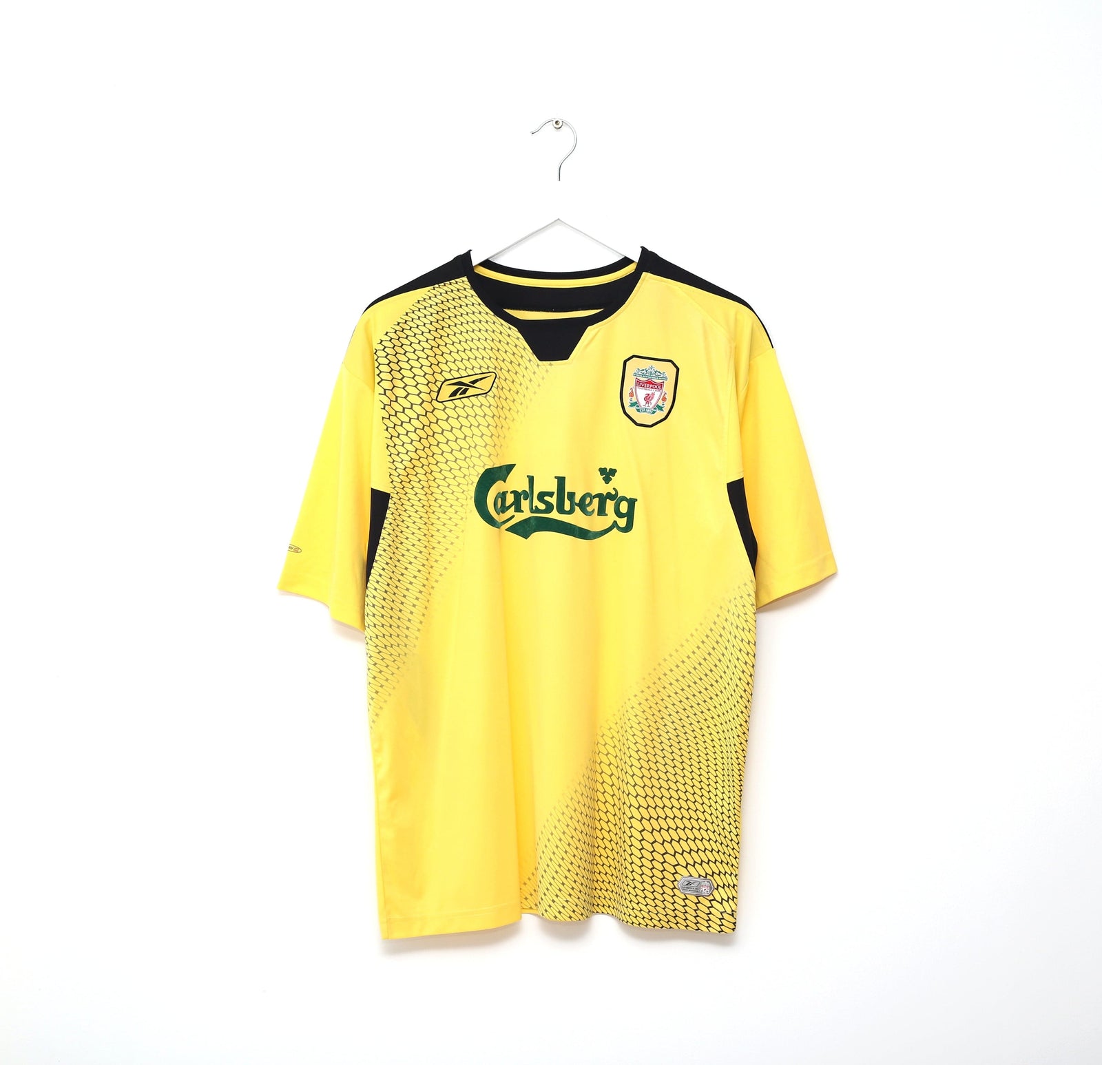 2004/05 GERRARD #8 Liverpool Vintage Reebok UCL Away Football Shirt Jersey (L)