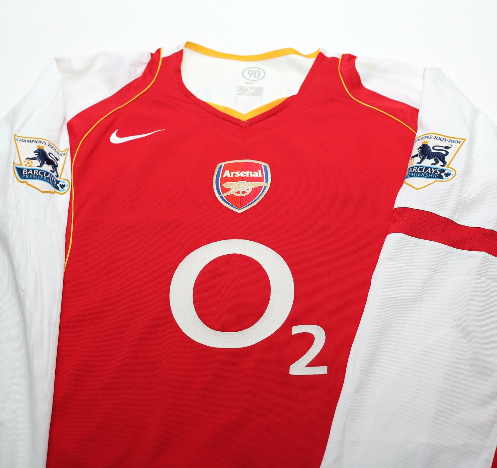 2004/05 HENRY #14 Arsenal Vintage Nike L/S Home Football Shirt (L)