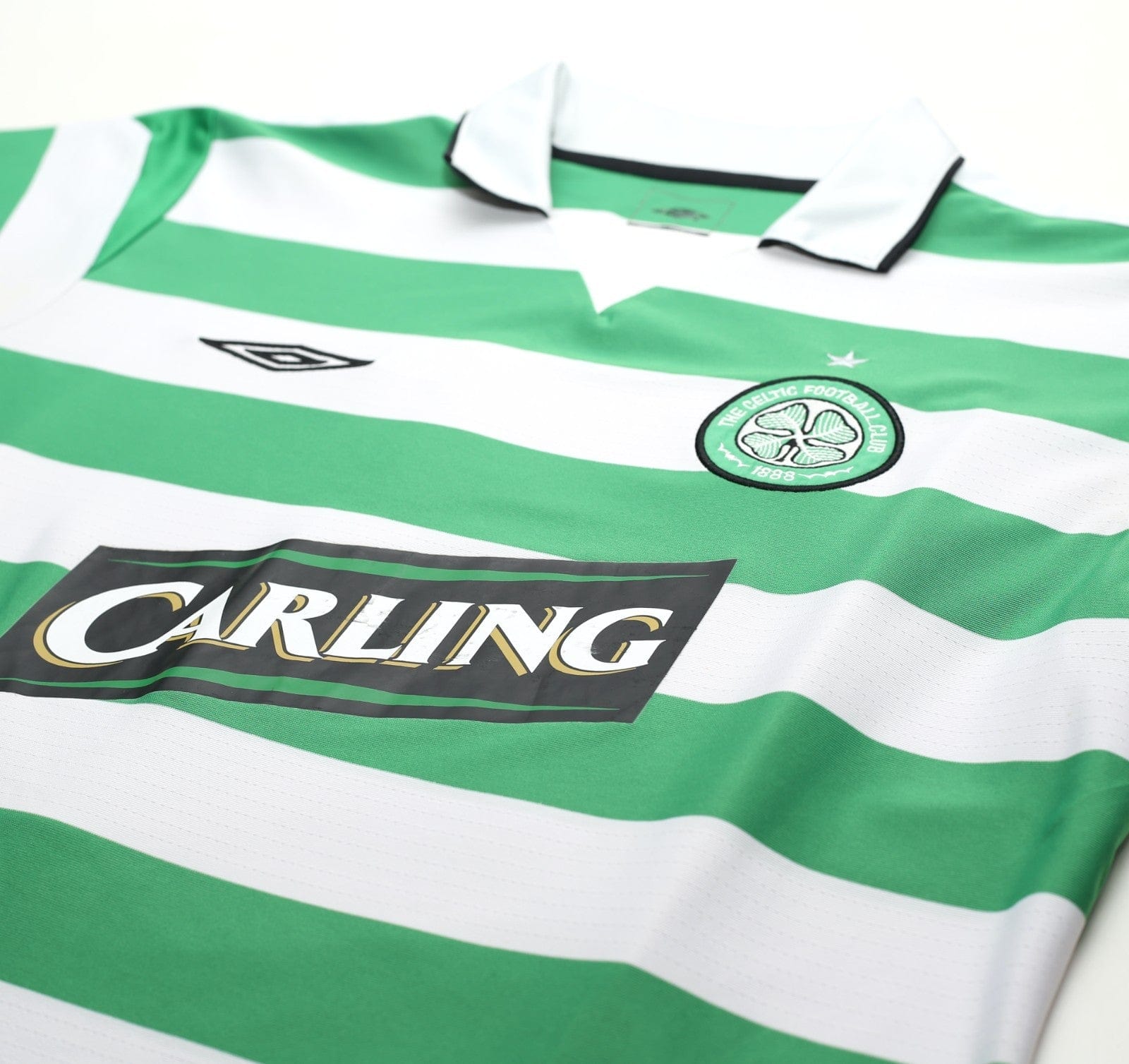 2004/05 LARSSON #7 Celtic Vintage Umbro European Home Football Shirt (M/L)