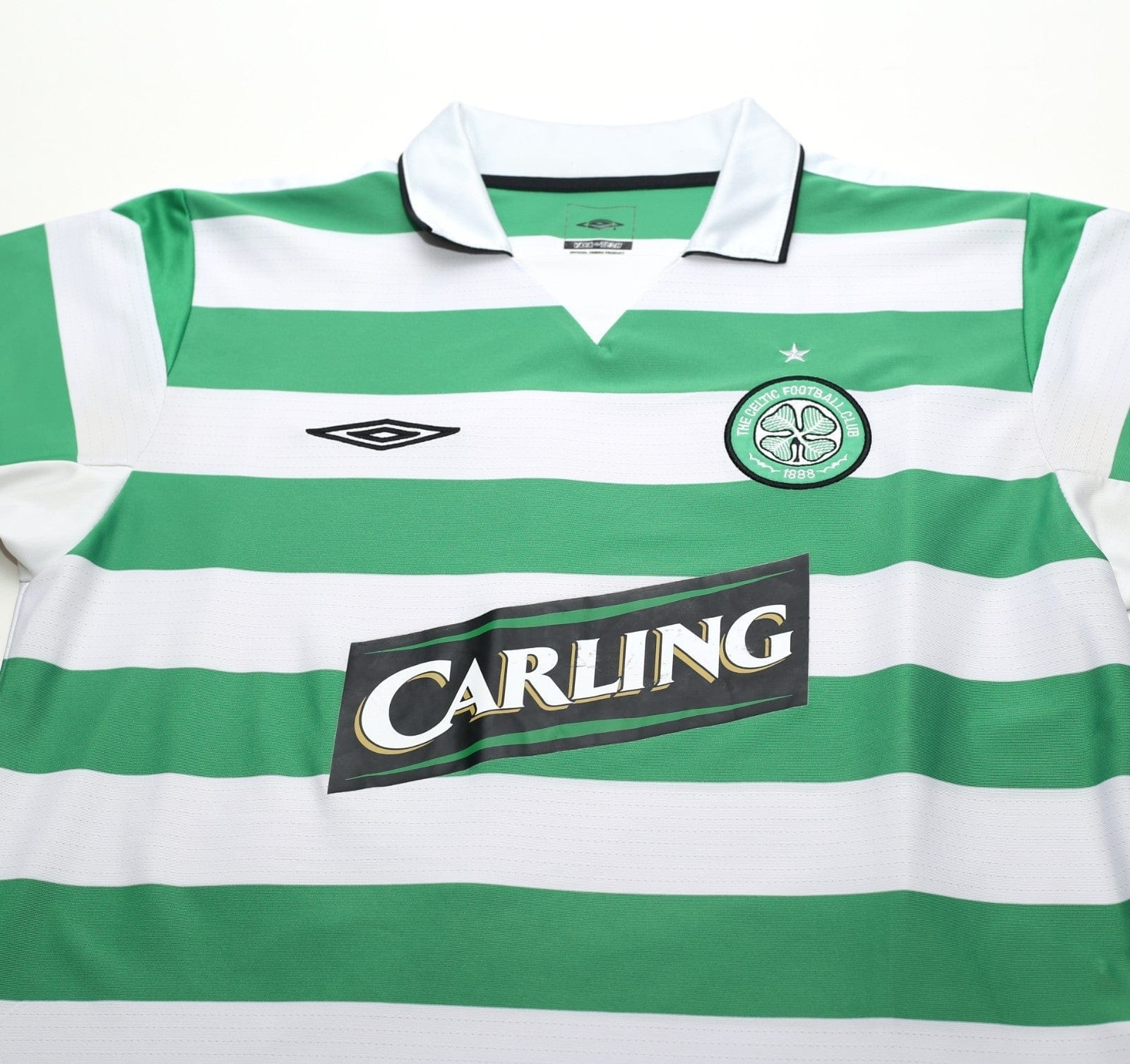 2004/05 LARSSON #7 Celtic Vintage Umbro European Home Football Shirt (M/L)