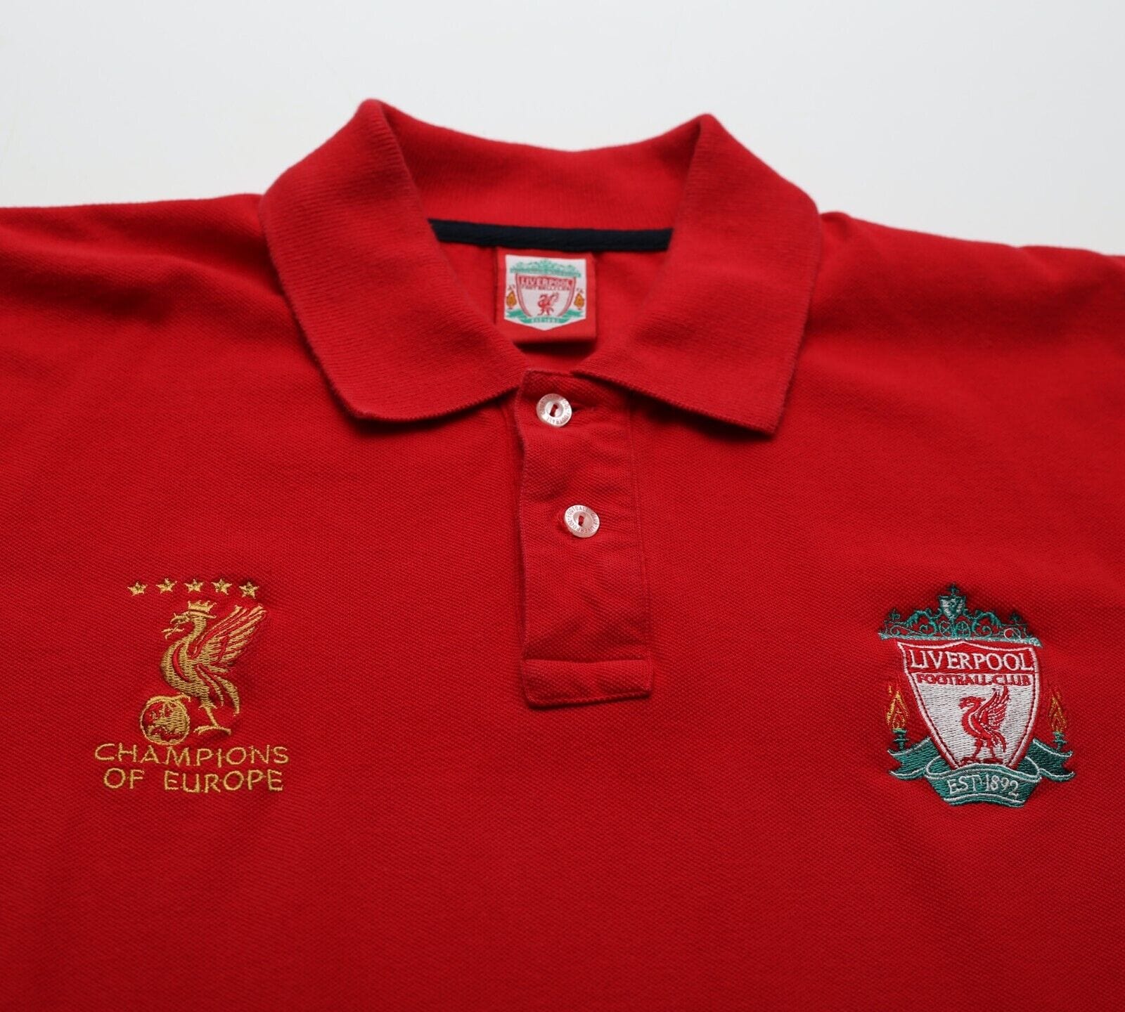 2004/05 LIVERPOOL Champions Of Europe Football Polo Shirt (M)