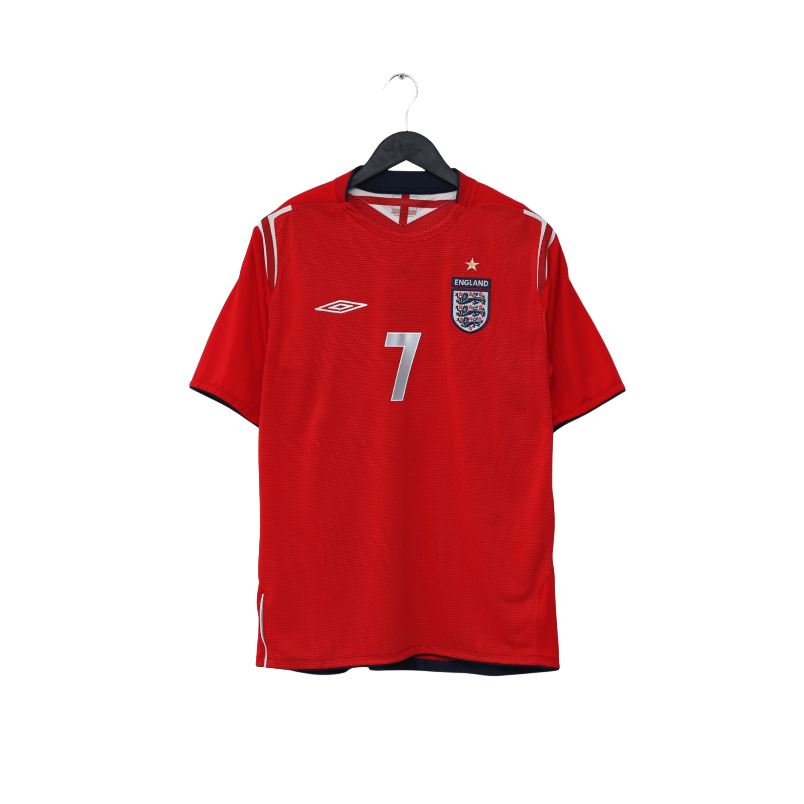 2004/06 Beckham #7 England Vintage Umbro Away Football Shirt (L) EURO 2004