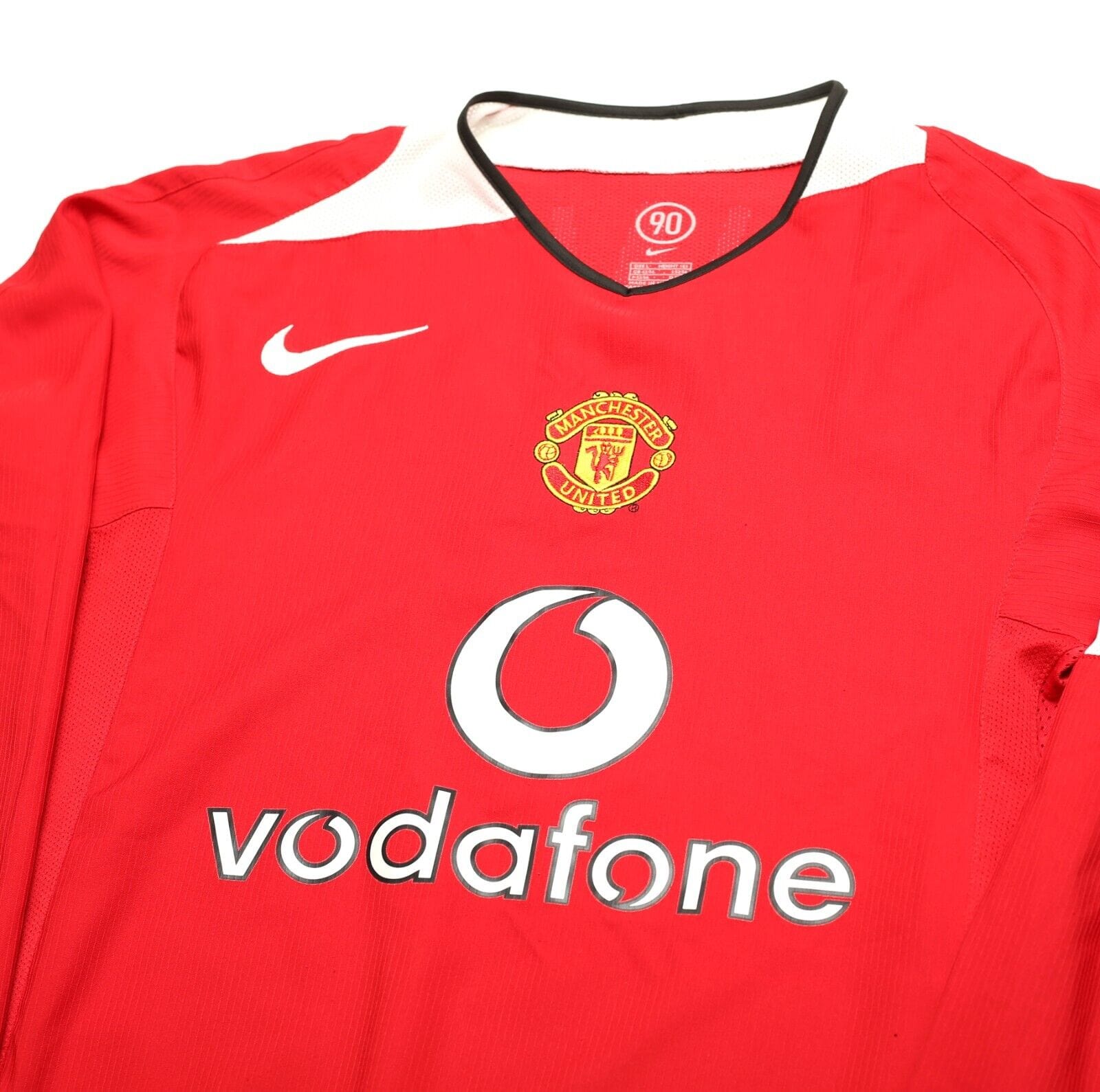 2004/06 RONALDO #7 Manchester United Vintage Nike UCL LS Home Football Shirt (L)