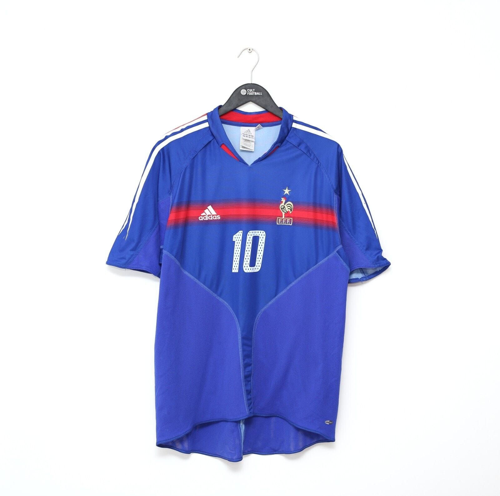 2004/06 ZIDANE #10 France Vintage adidas Home Football Shirt (XL) Euro 2004
