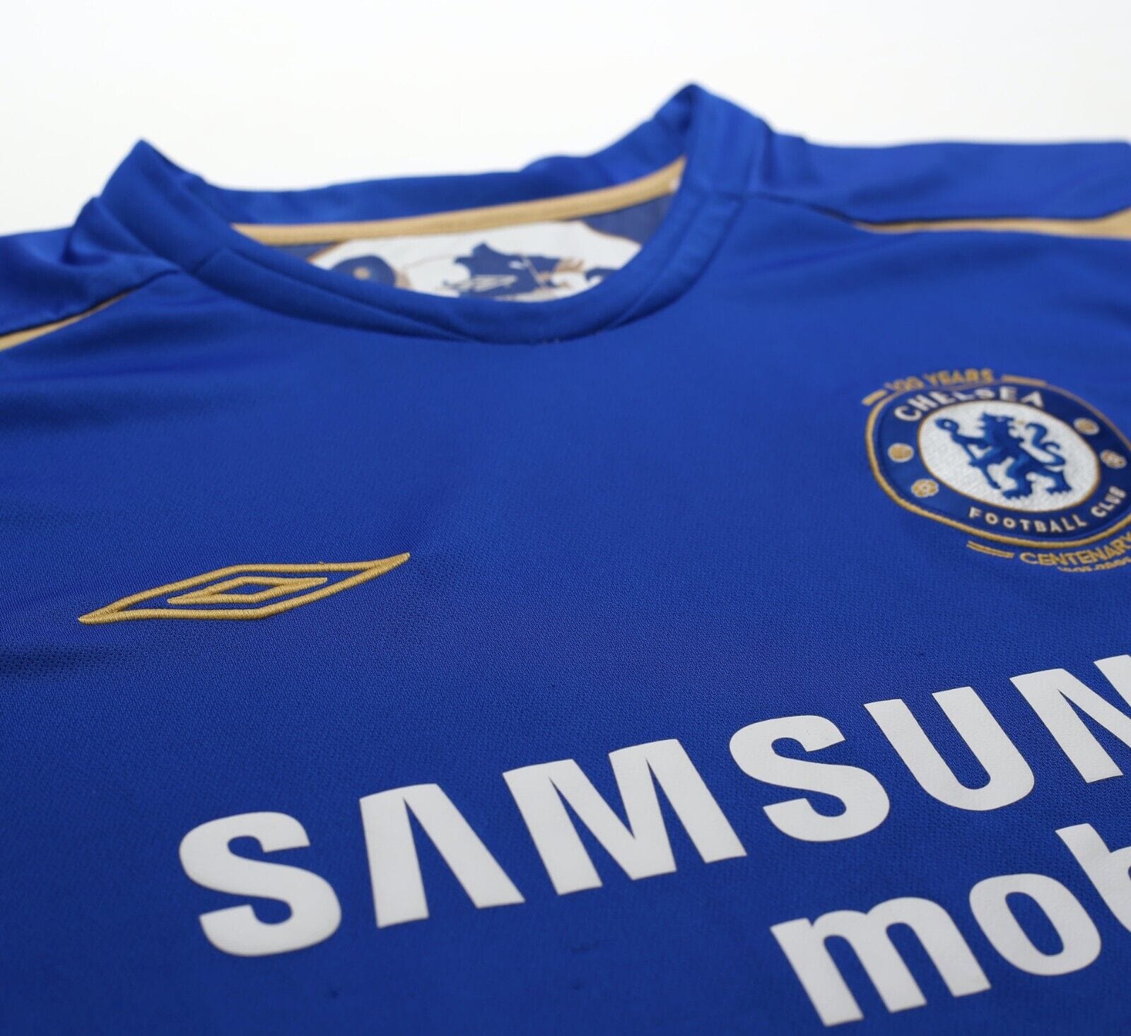 2005/06 DROGBA #15 Chelsea Vintage Umbro UCL Home Football Shirt Jersey (L)