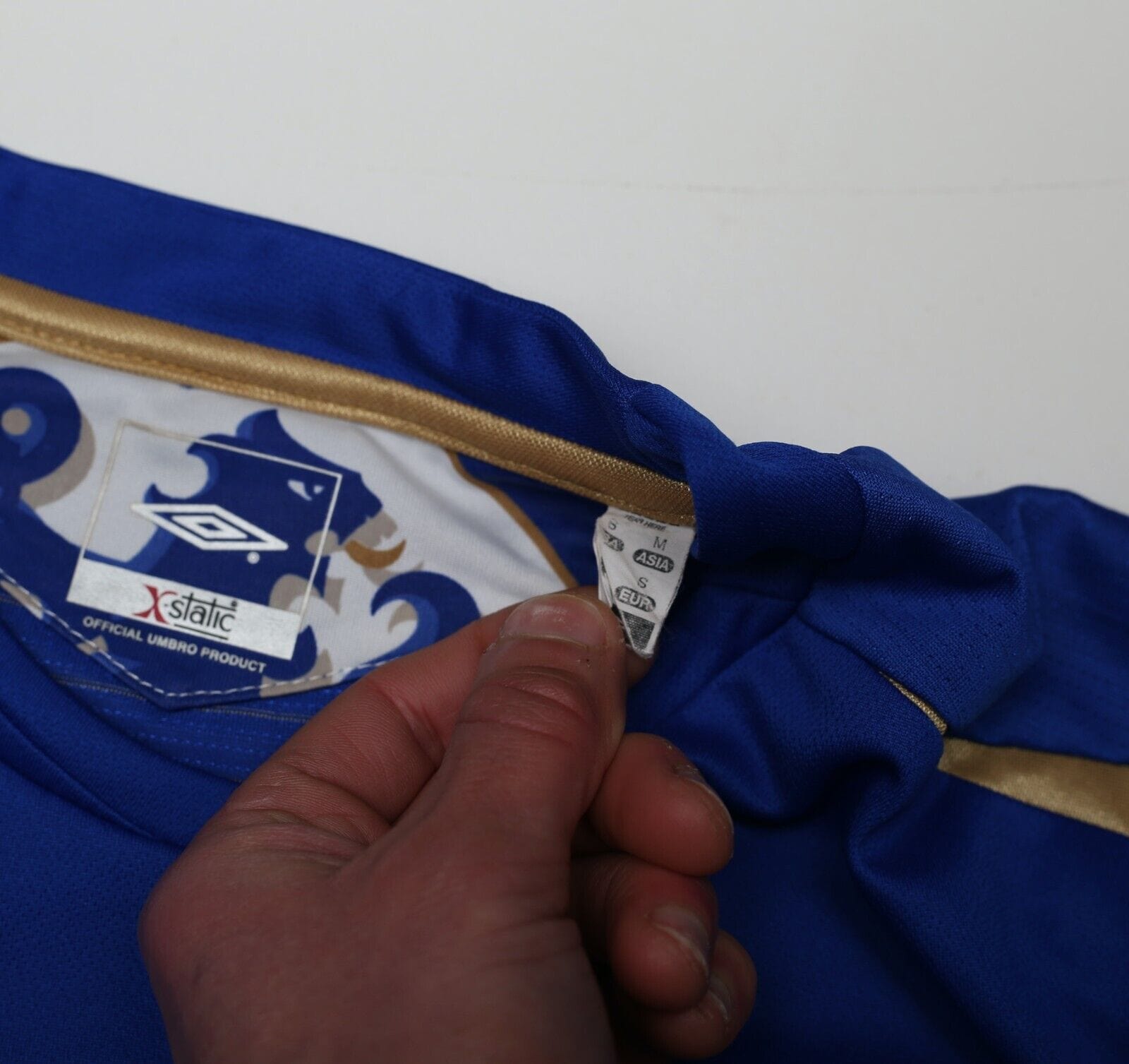 2005/06 DROGBA #15 Chelsea Vintage Umbro UCL Home Football Shirt (S)