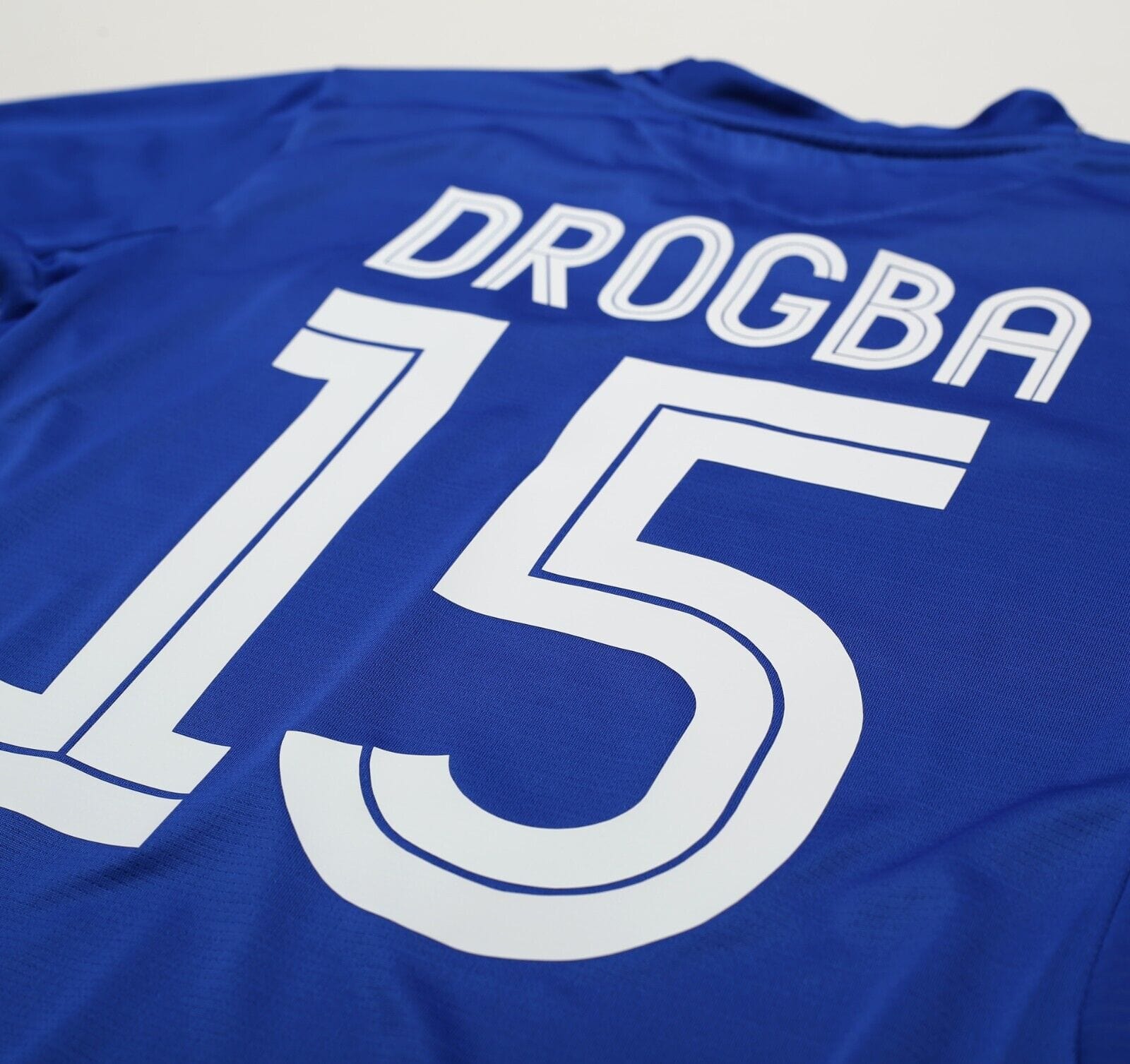 2005/06 DROGBA #15 Chelsea Vintage Umbro UCL Home Football Shirt (S)