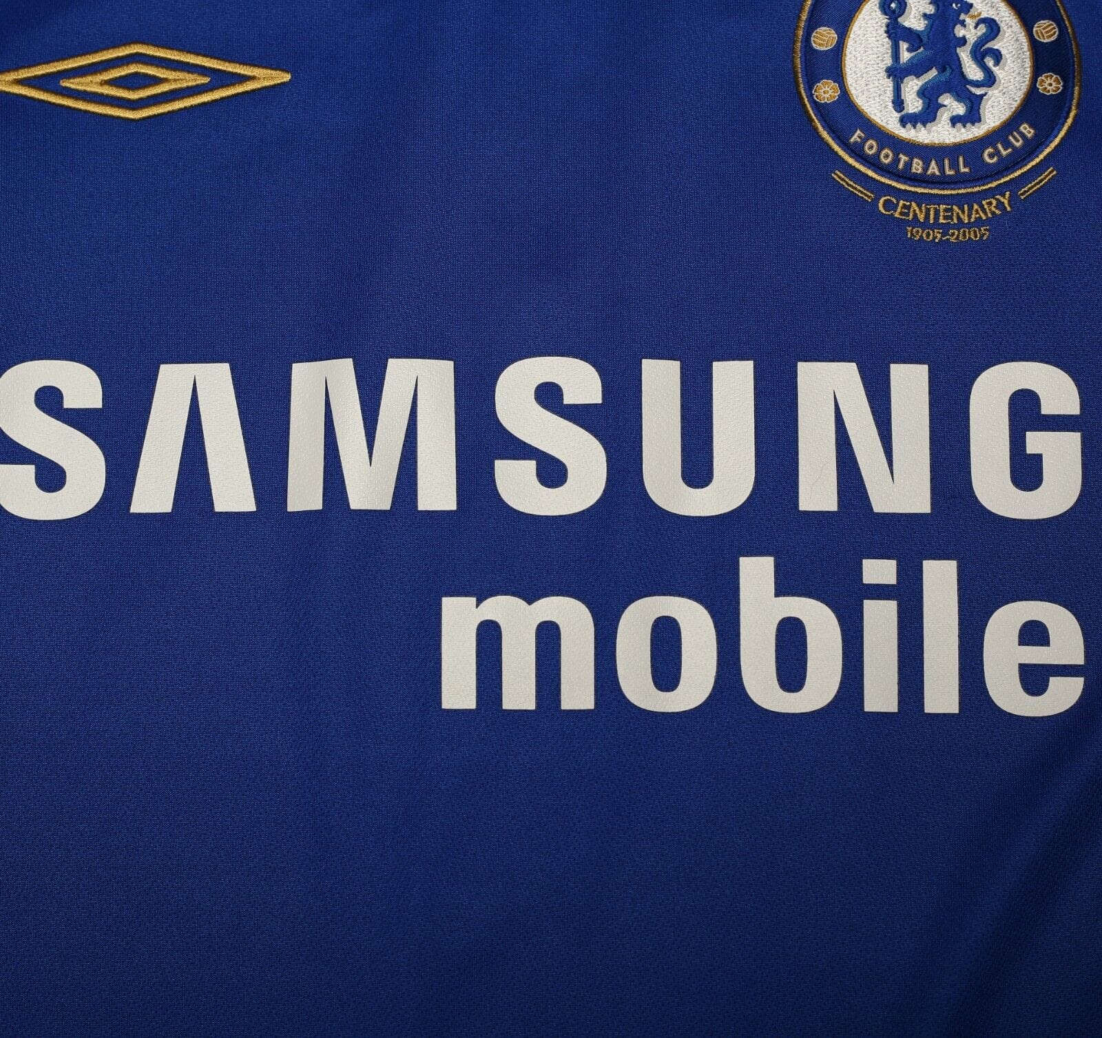 2005/06 DROGBA #15 Chelsea Vintage Umbro UCL Home Football Shirt (S)