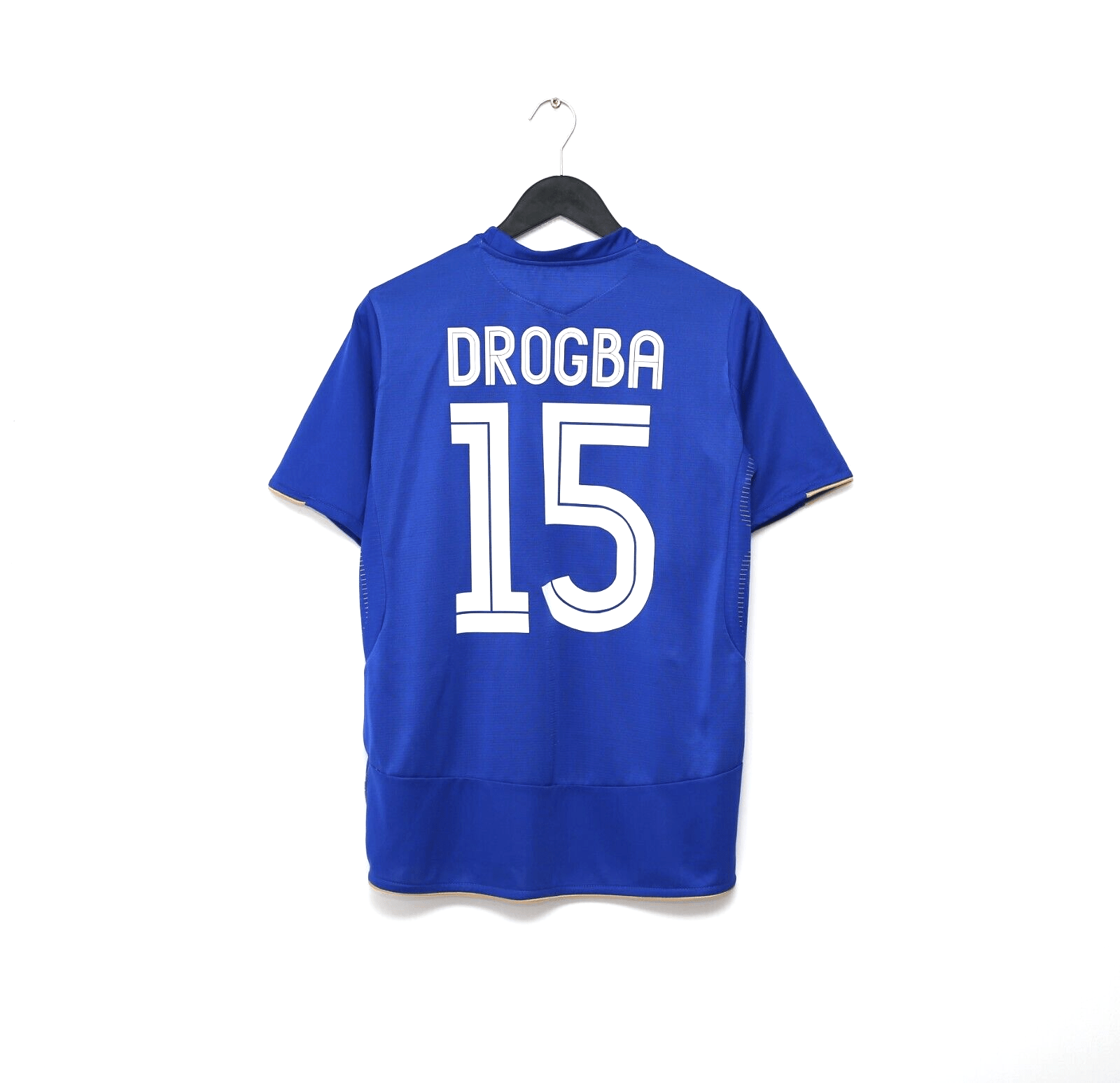 2005/06 DROGBA #15 Chelsea Vintage Umbro UCL Home Football Shirt (S)