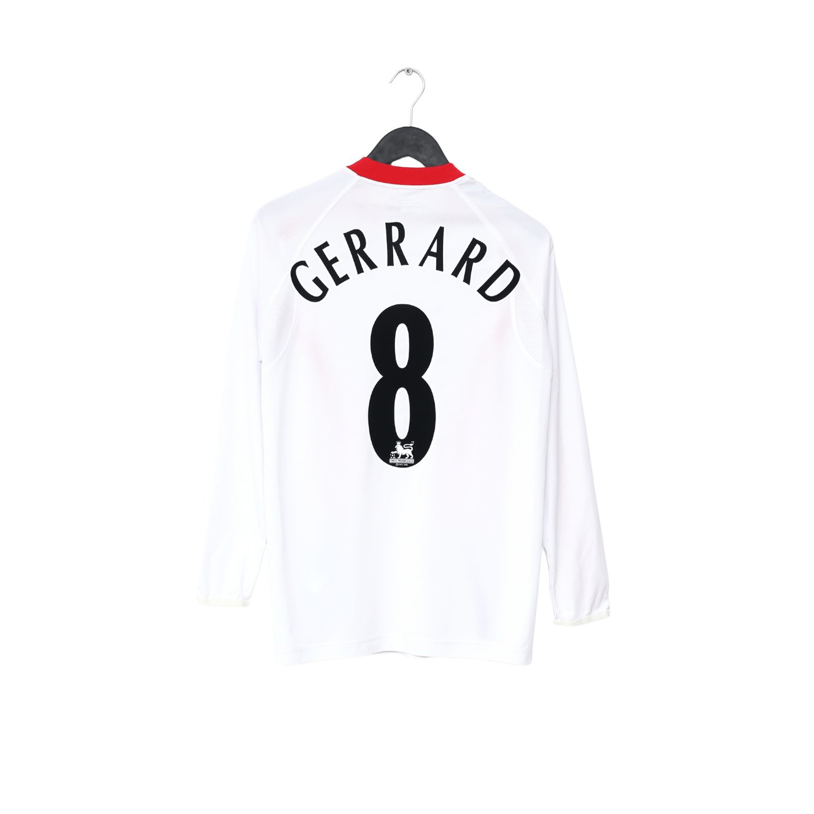 2005/06 GERRARD #8 Liverpool Vintage Reebok Away LS Football Shirt (S)