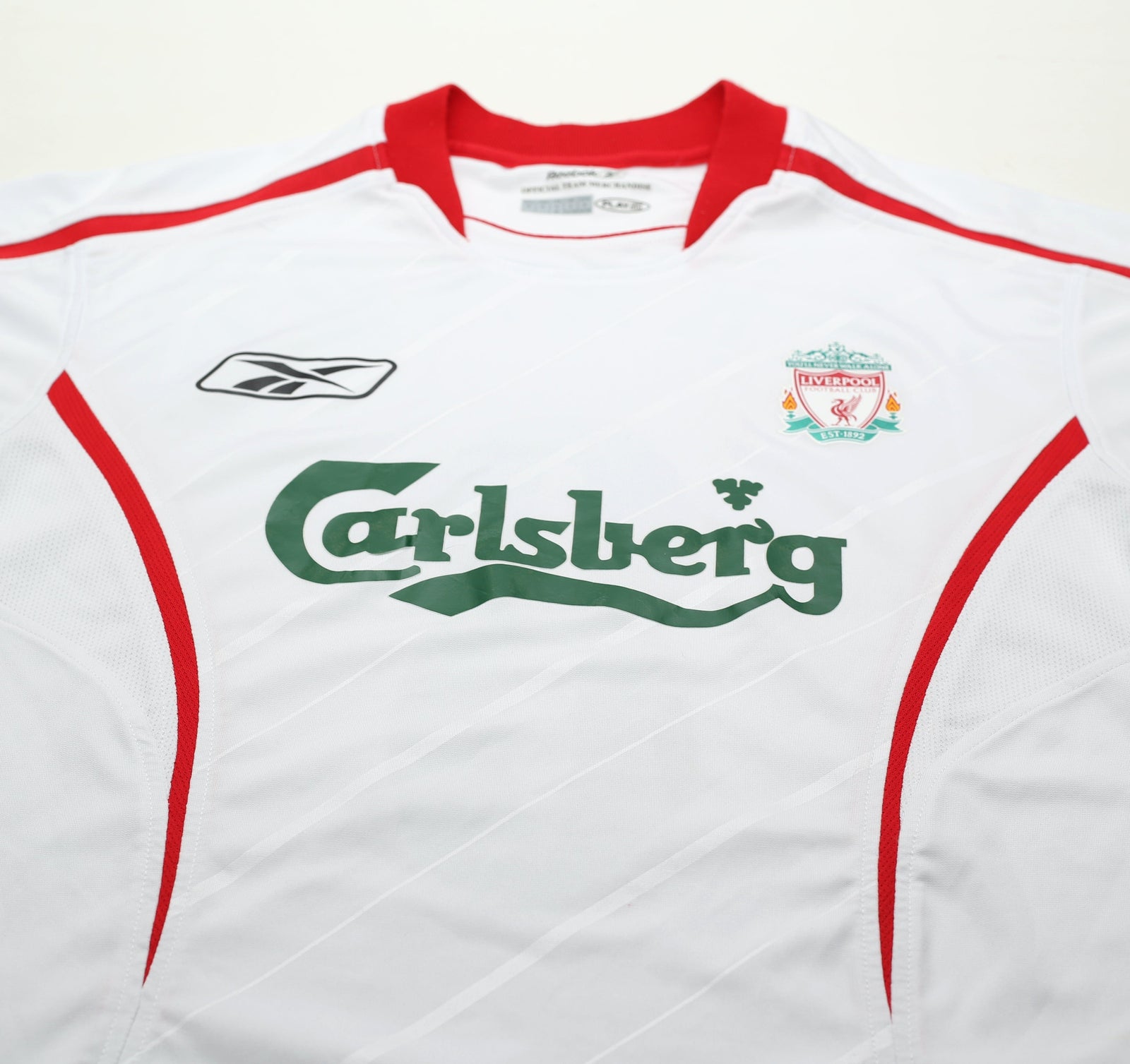 2005/06 GERRARD #8 Liverpool Vintage Reebok Away LS Football Shirt (S)