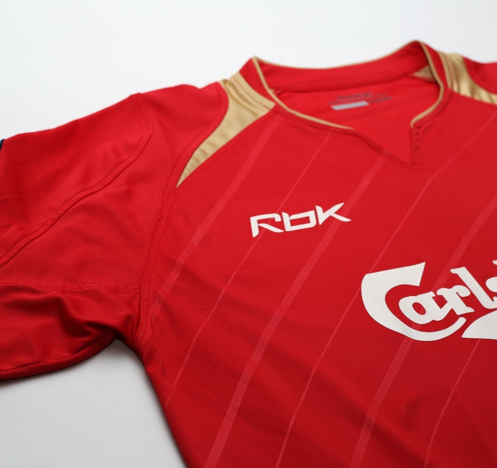 2005/06 GERRARD #8 Liverpool Vintage Reebok European Home Football Shirt (M)