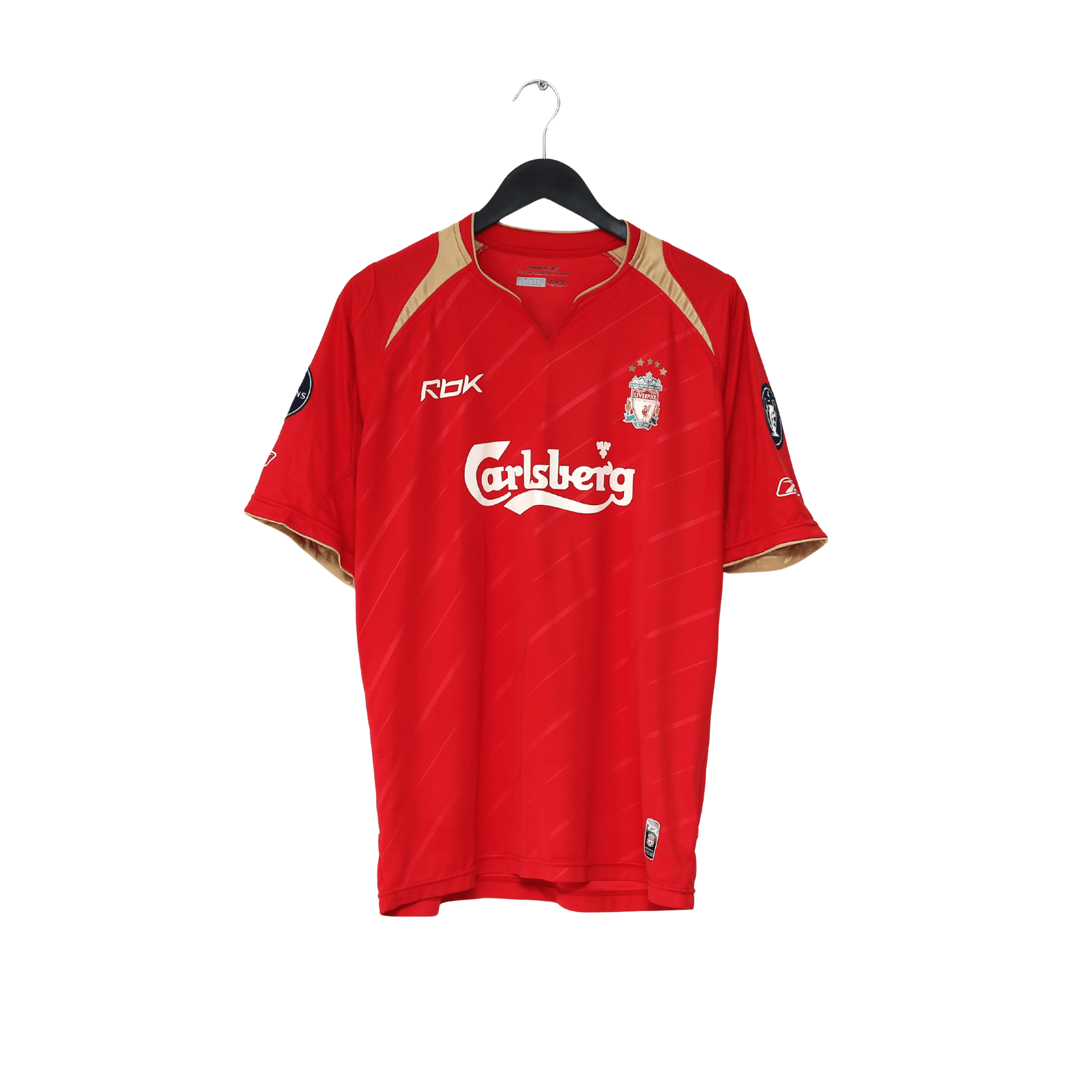 2005/06 GERRARD #8 Liverpool Vintage Reebok European Home Football Shirt (M)