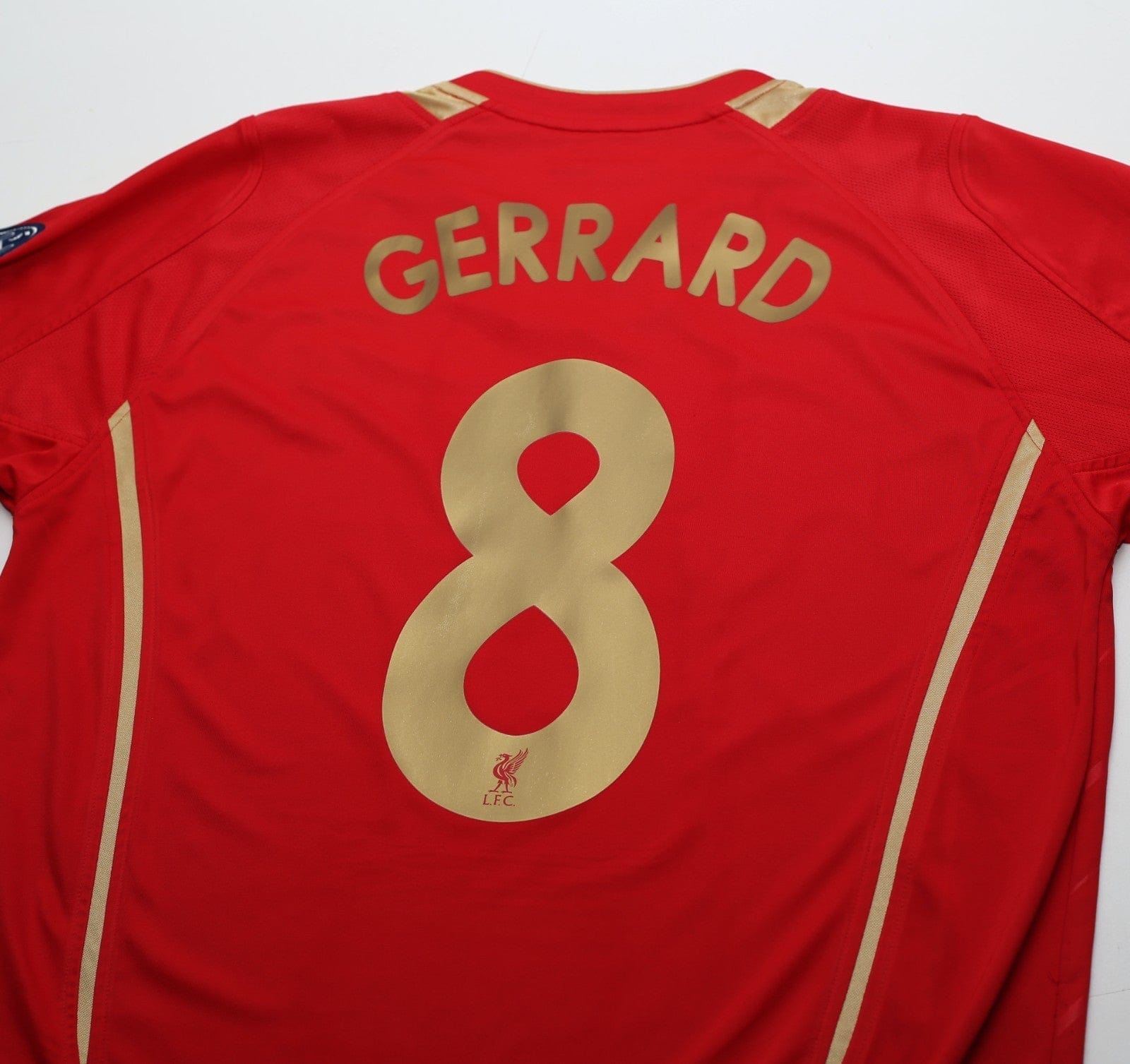 2005/06 GERRARD #8 Liverpool Vintage Reebok European Home Football Shirt (M)