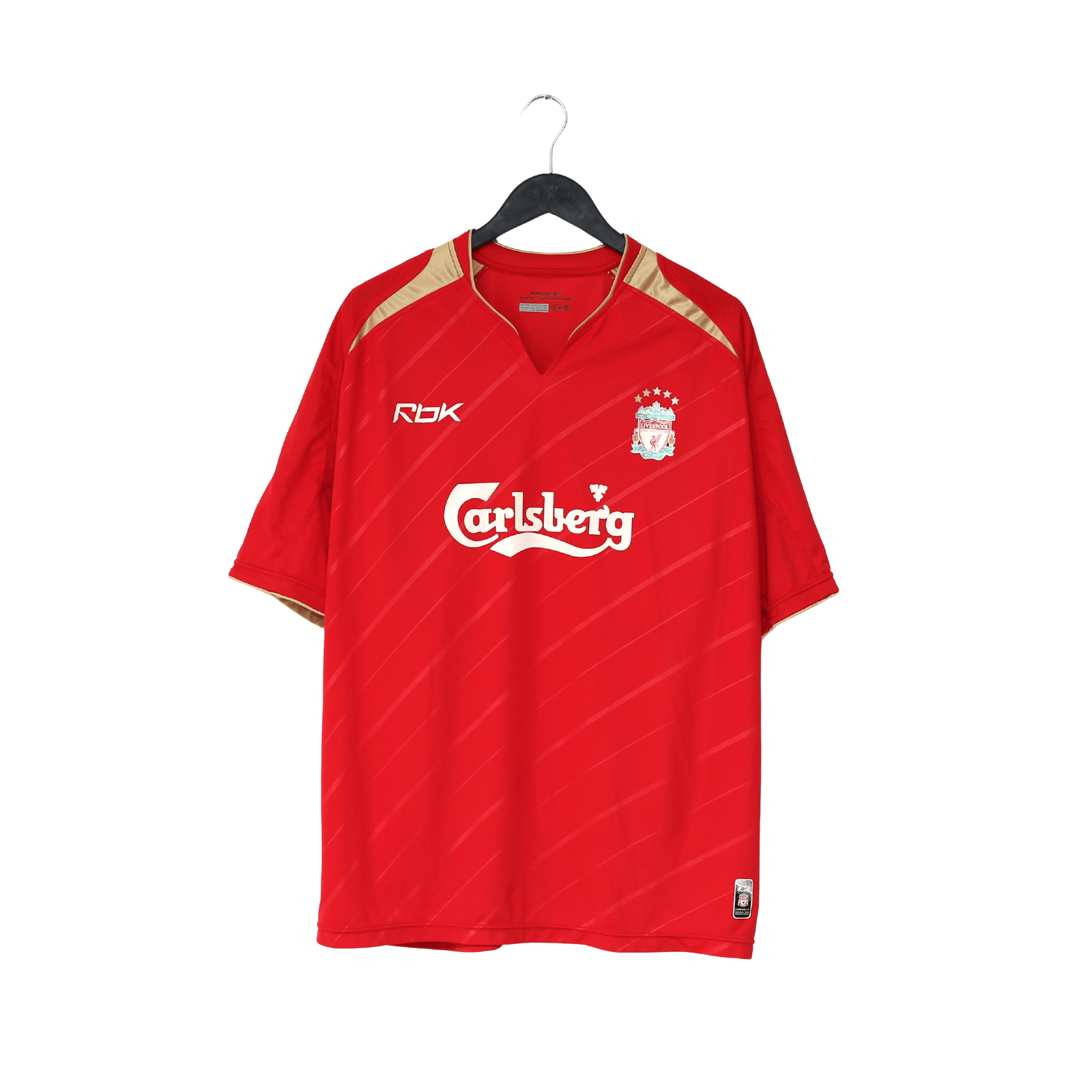 2005/06 GERRARD #8 Liverpool Vintage Reebok European Home Football Shirt (XL)