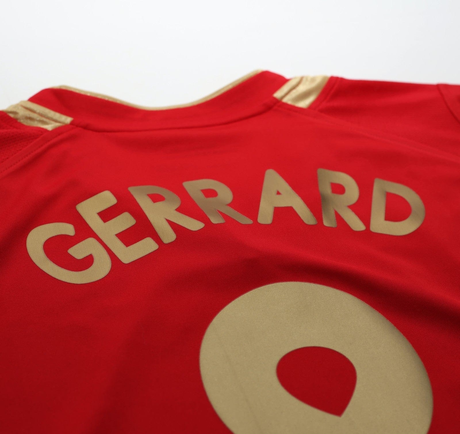 2005/06 GERRARD #8 Liverpool Vintage Reebok European Home Football Shirt (XL)