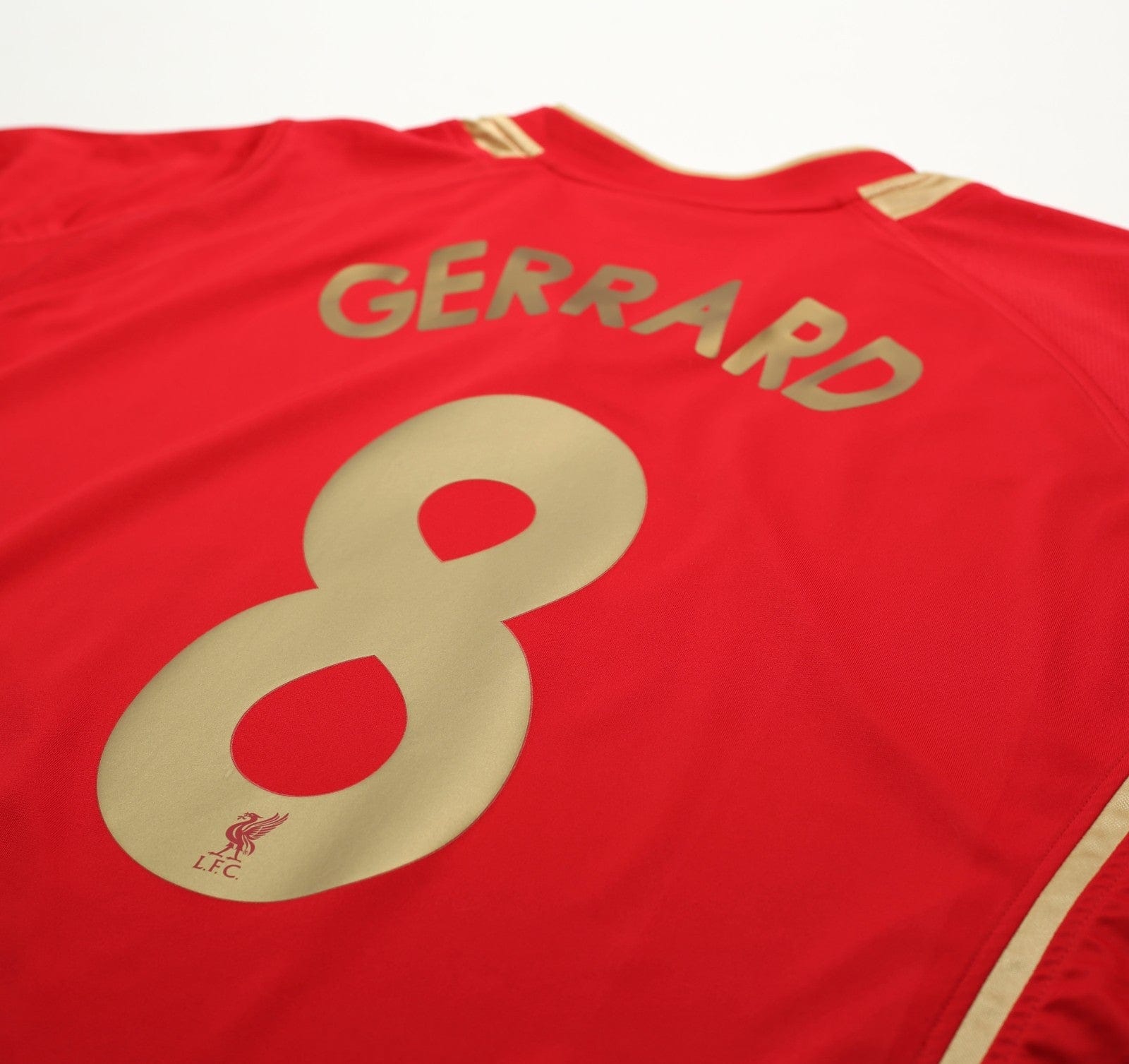 2005/06 GERRARD #8 Liverpool Vintage Reebok European Home Football Shirt (XL)
