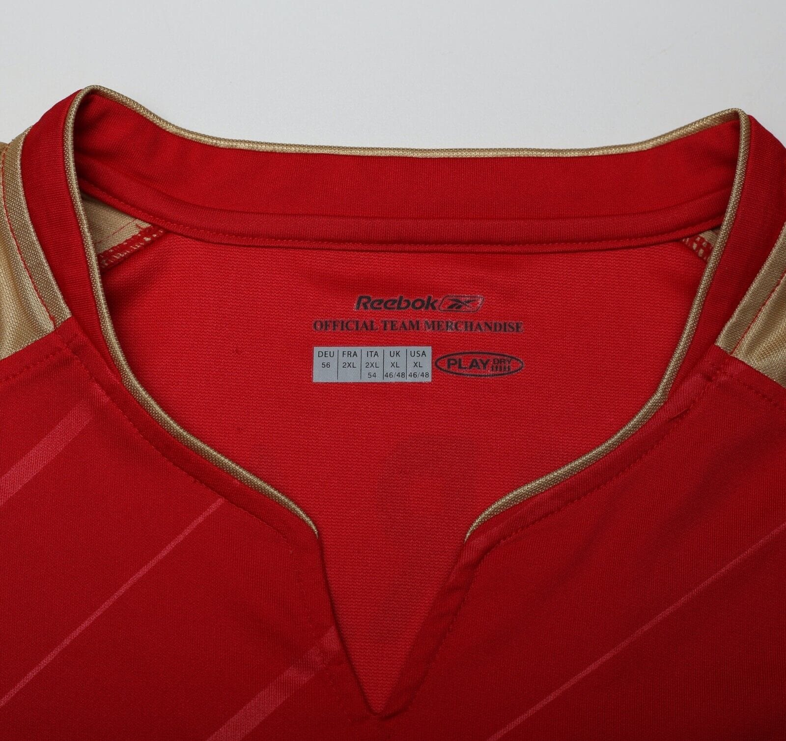 2005/06 GERRARD #8 Liverpool Vintage Reebok UCL Home Football Shirt (XL)