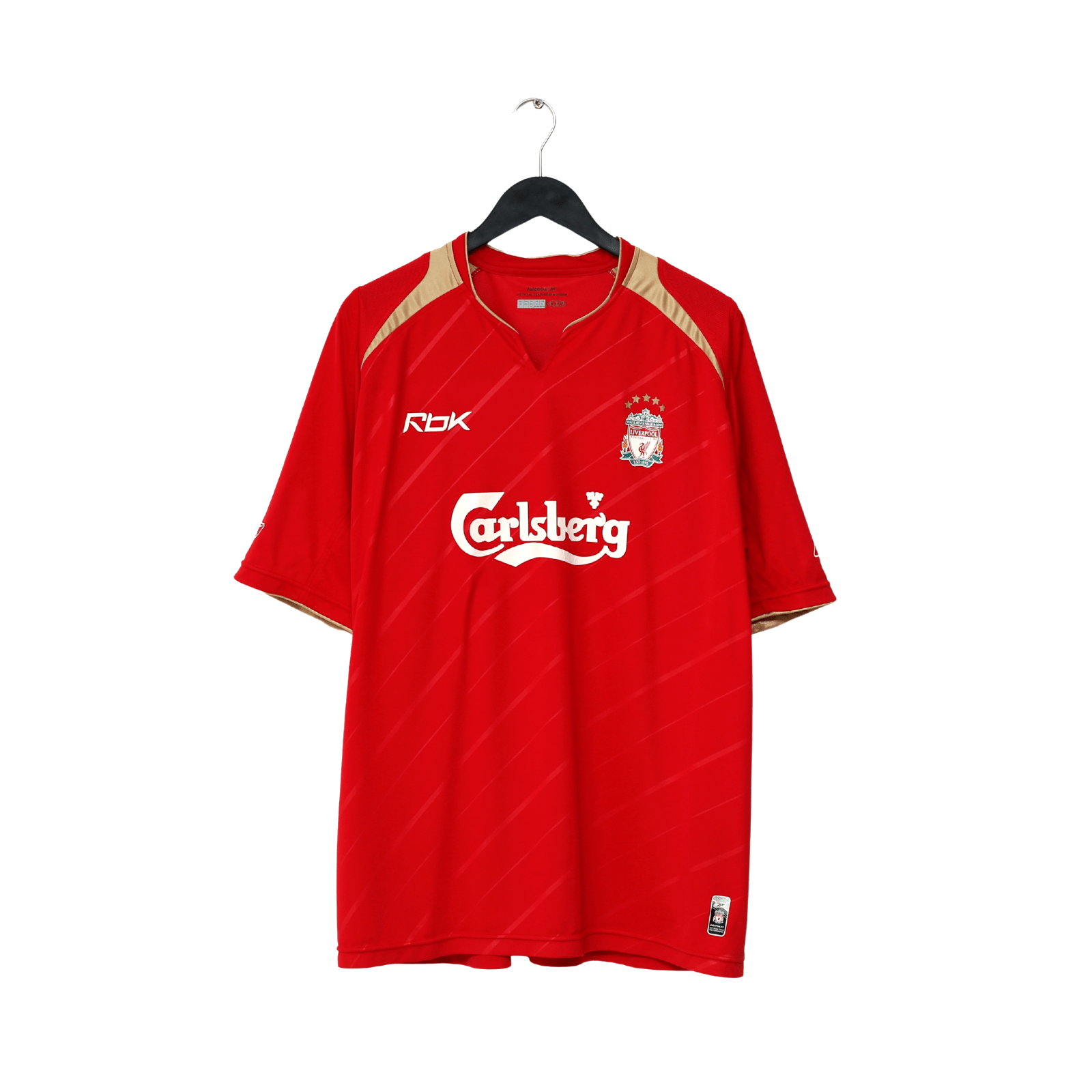 2005/06 GERRARD #8 Liverpool Vintage Reebok UCL Home Football Shirt (XL)