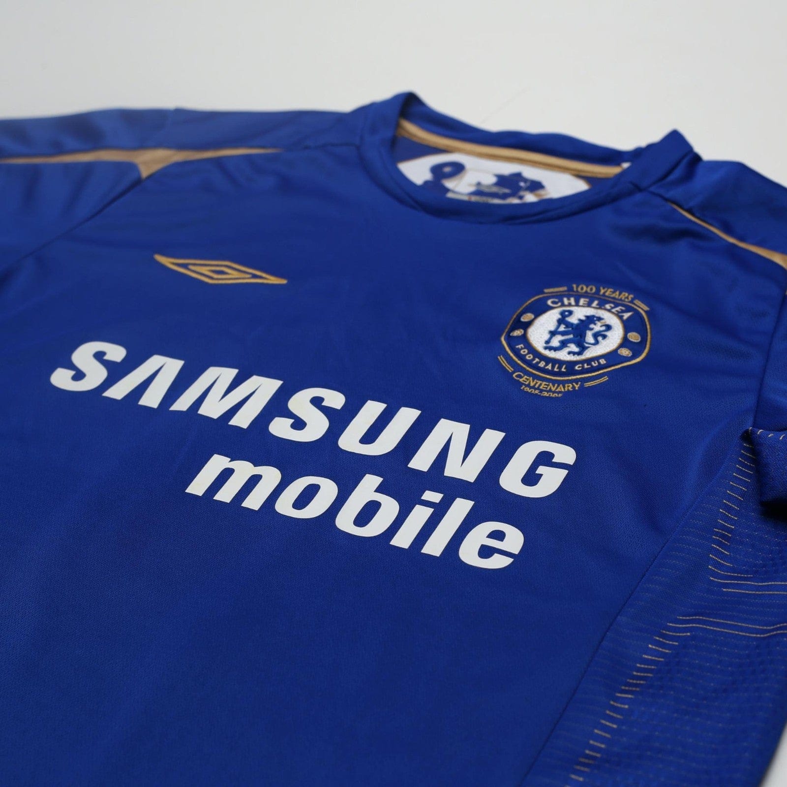 2005/06 Lampard #8 Chelsea Vintage Umbro Centenary UCL Home Football Shirt (M)