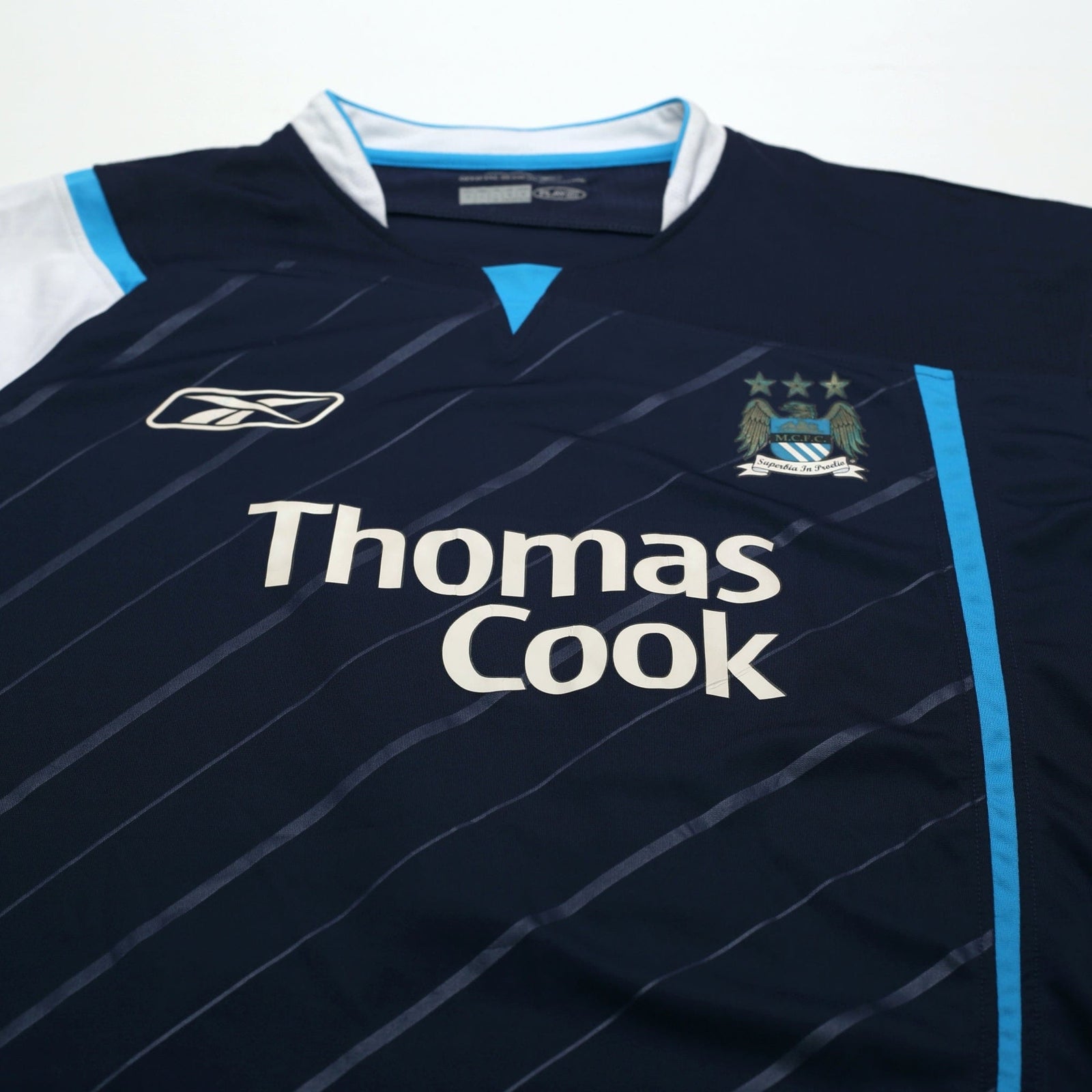 2005/06 Sun Ji Hai #17 Manchester City Vintage Reebok Away LS Football Shirt (M)