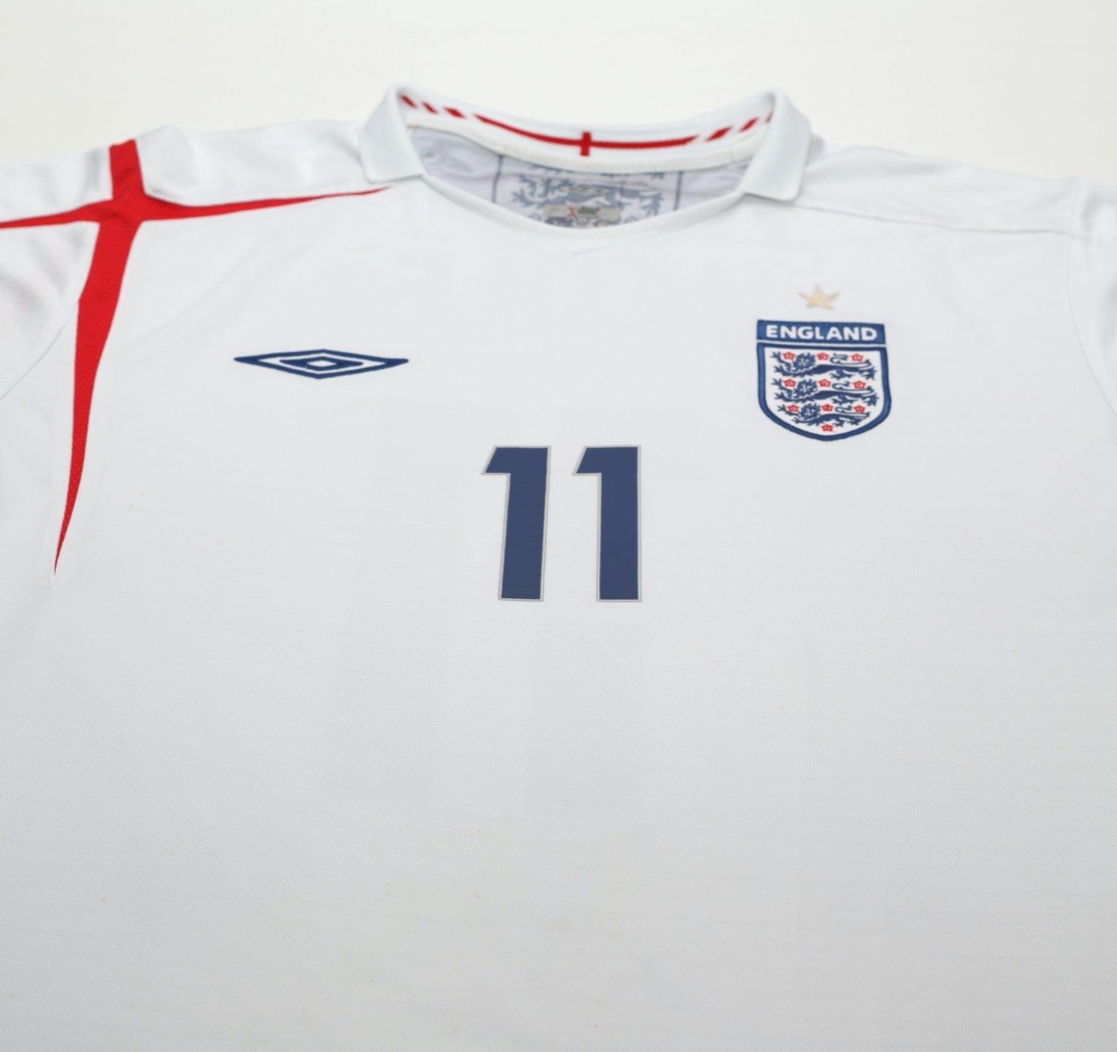 2005/07 J. COLE #11 England Vintage Umbro Home Football Shirt XXL World Cup 2006