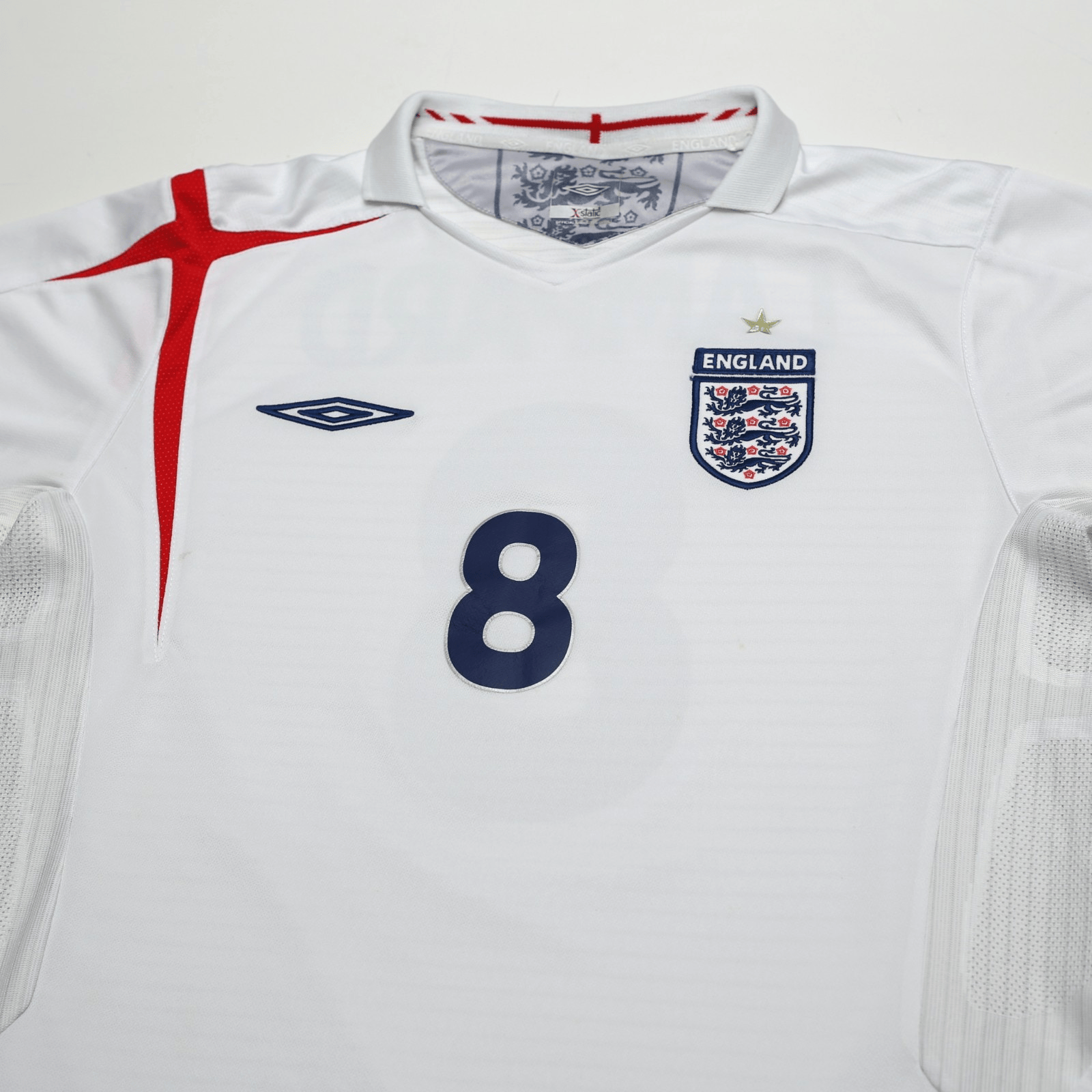 2005/07 Lampard #8 England Vintage Umbro Home Football Shirt (L) World Cup 2006