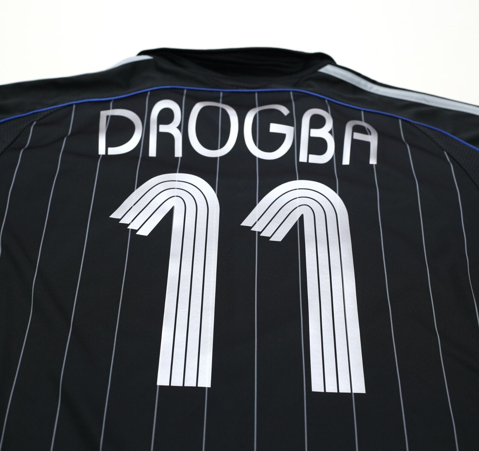 2006/07 DROGBA #11 Chelsea Vintage adidas UCL Away Football Shirt Jersey (M)