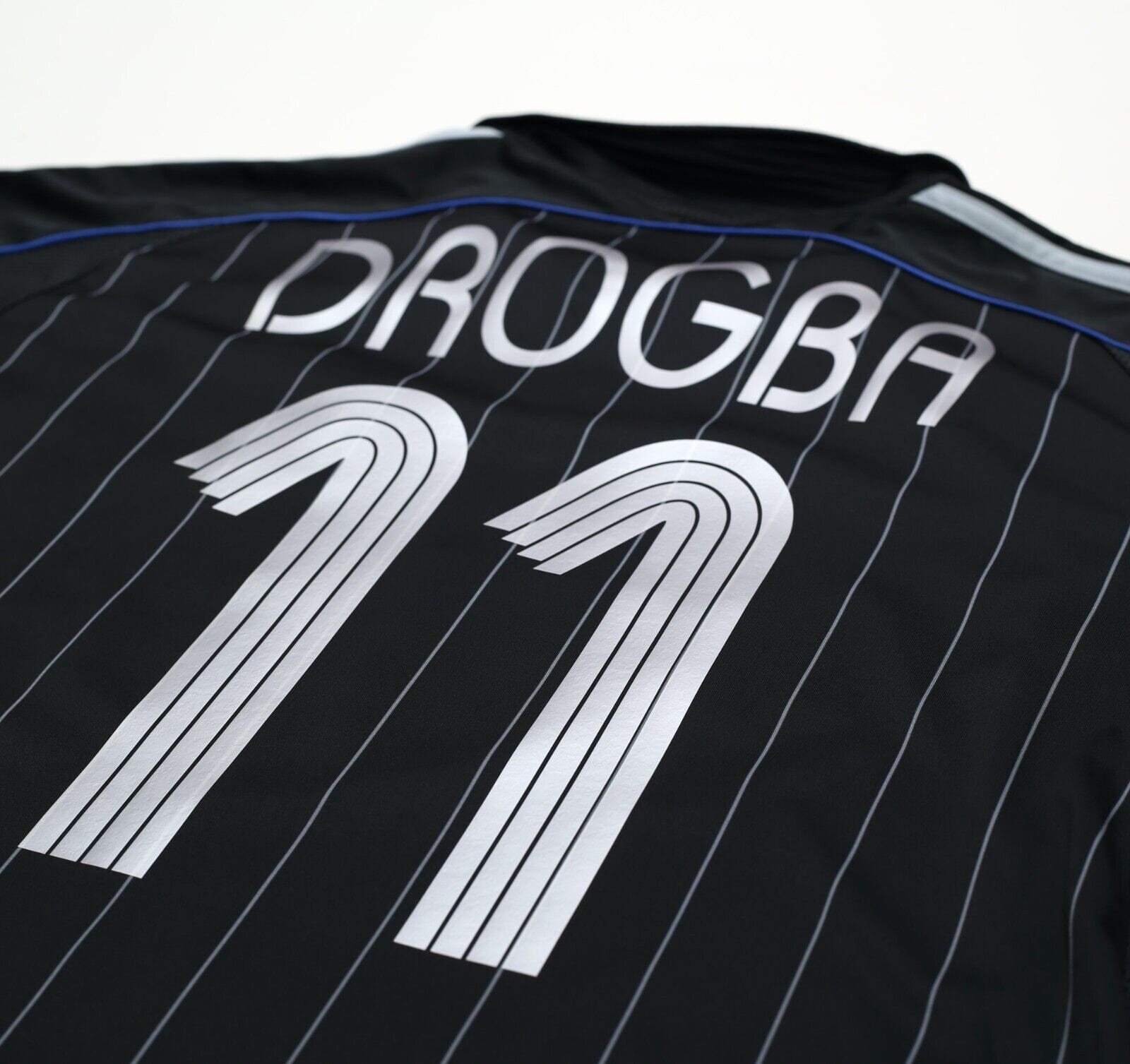 2006/07 DROGBA #11 Chelsea Vintage adidas UCL Away Football Shirt Jersey (M)